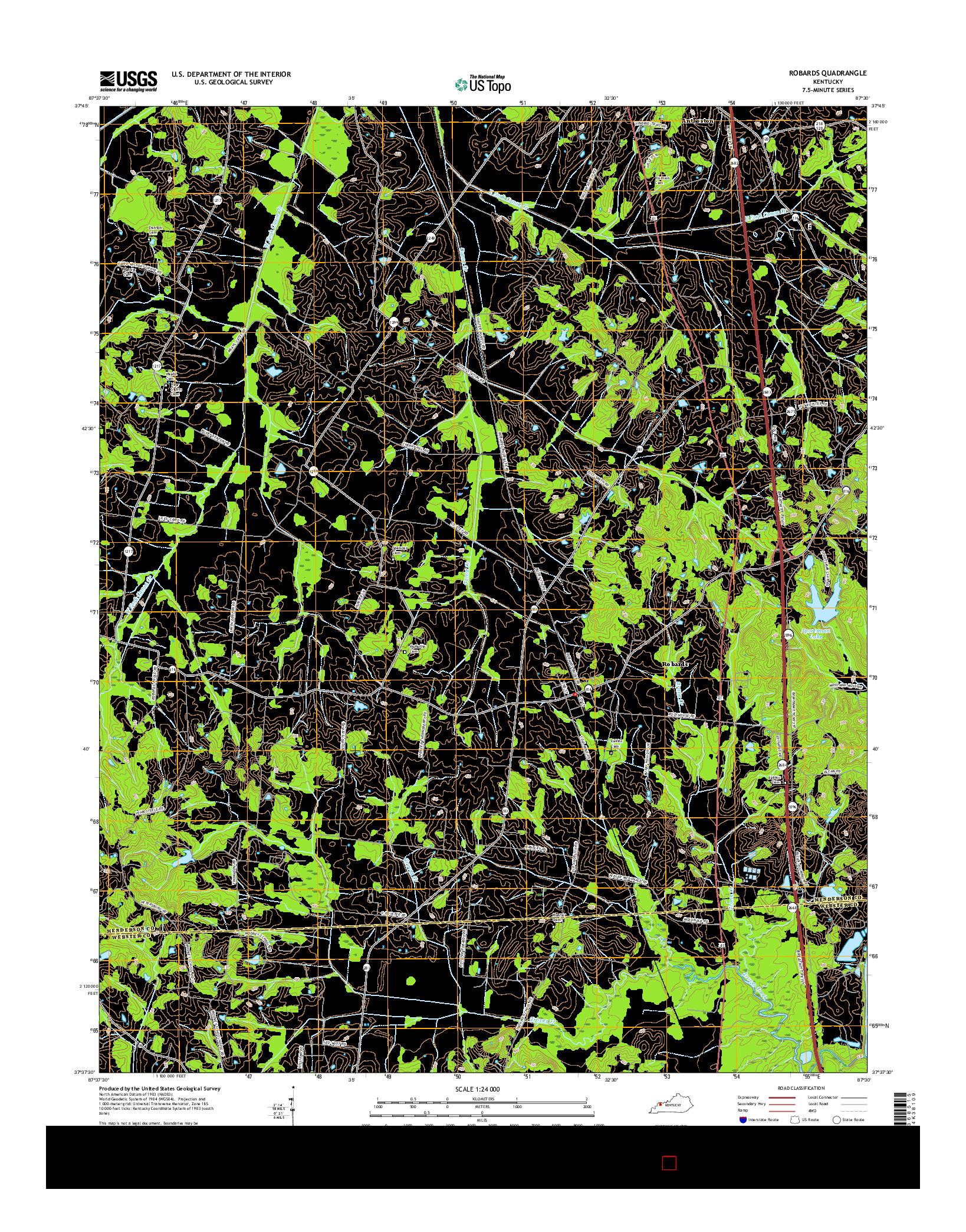 USGS US TOPO 7.5-MINUTE MAP FOR ROBARDS, KY 2016