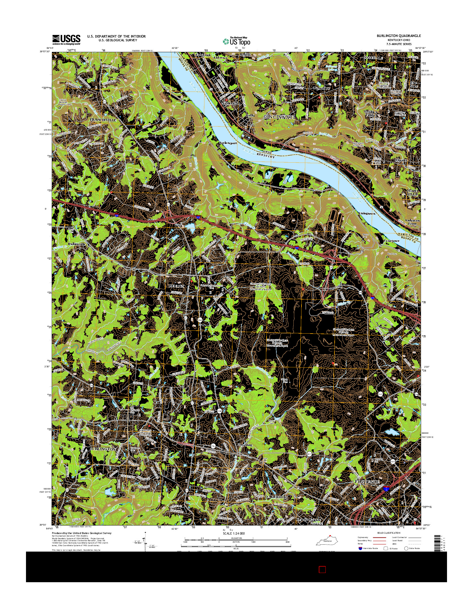 USGS US TOPO 7.5-MINUTE MAP FOR BURLINGTON, KY-OH 2016