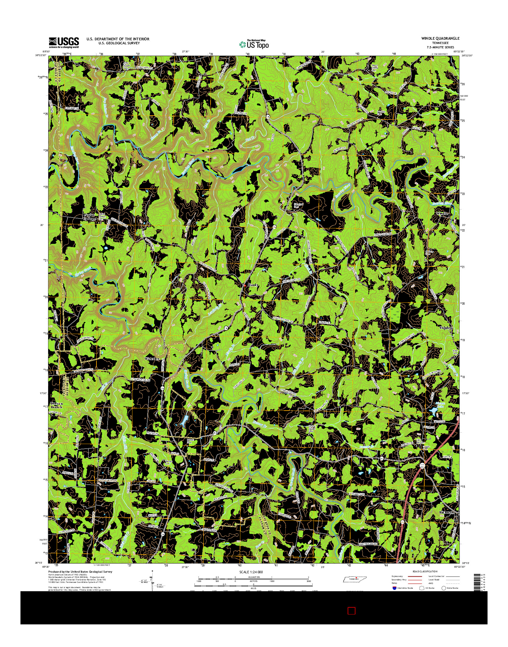 USGS US TOPO 7.5-MINUTE MAP FOR WINDLE, TN 2016