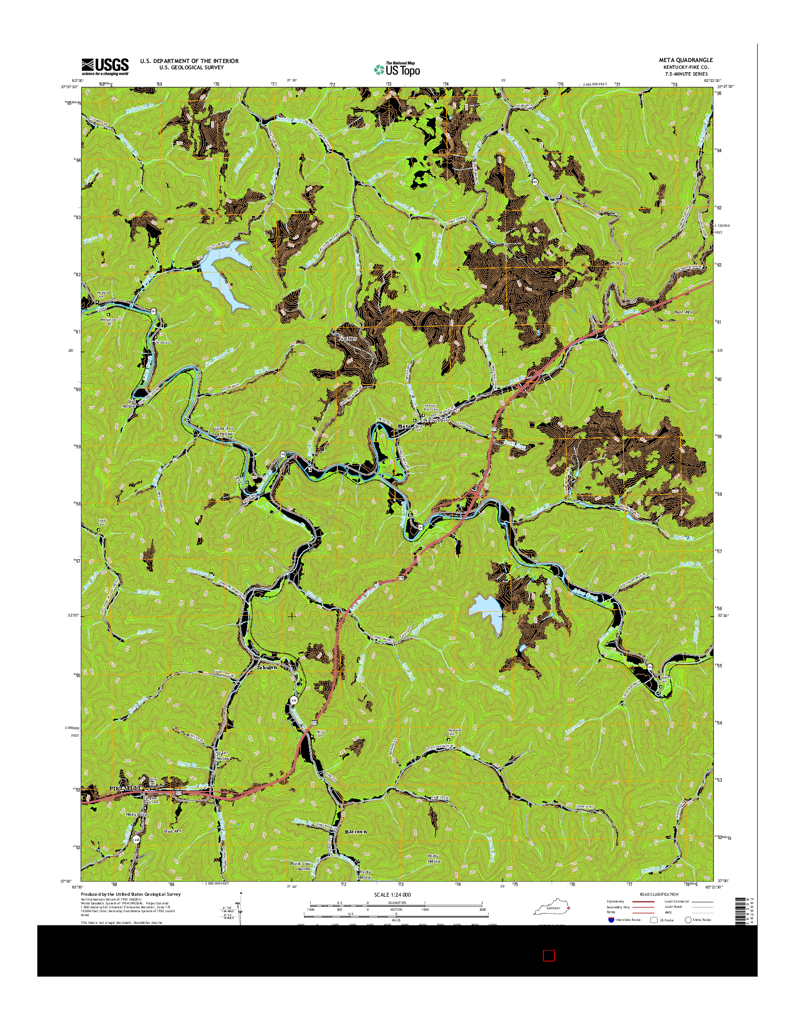 USGS US TOPO 7.5-MINUTE MAP FOR META, KY 2016