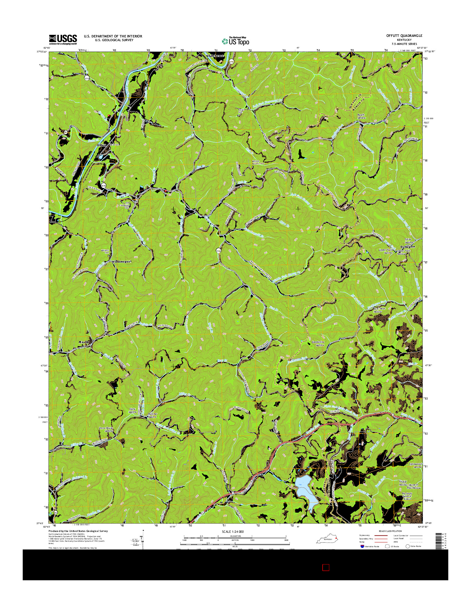 USGS US TOPO 7.5-MINUTE MAP FOR OFFUTT, KY 2016