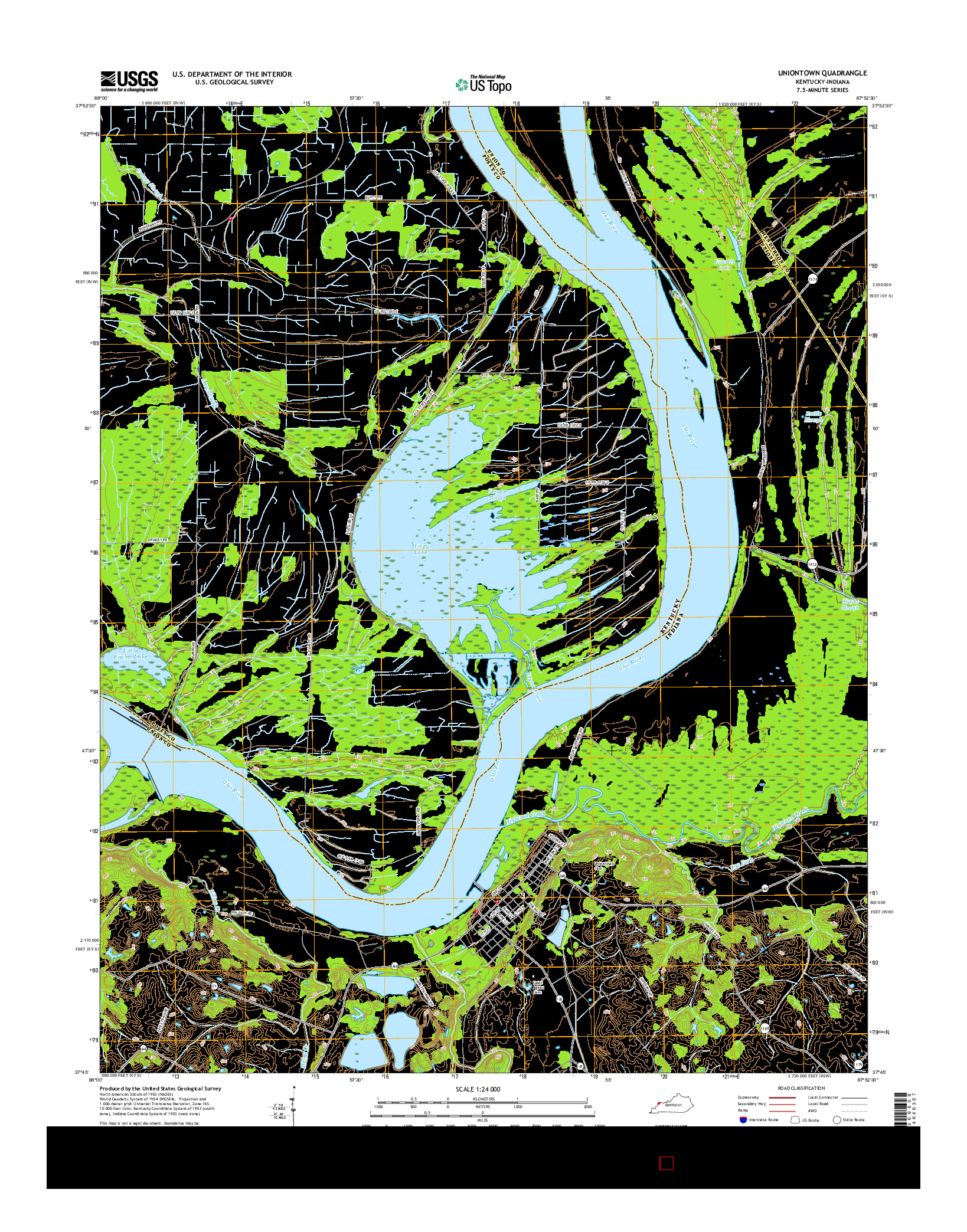 USGS US TOPO 7.5-MINUTE MAP FOR UNIONTOWN, KY-IN 2016