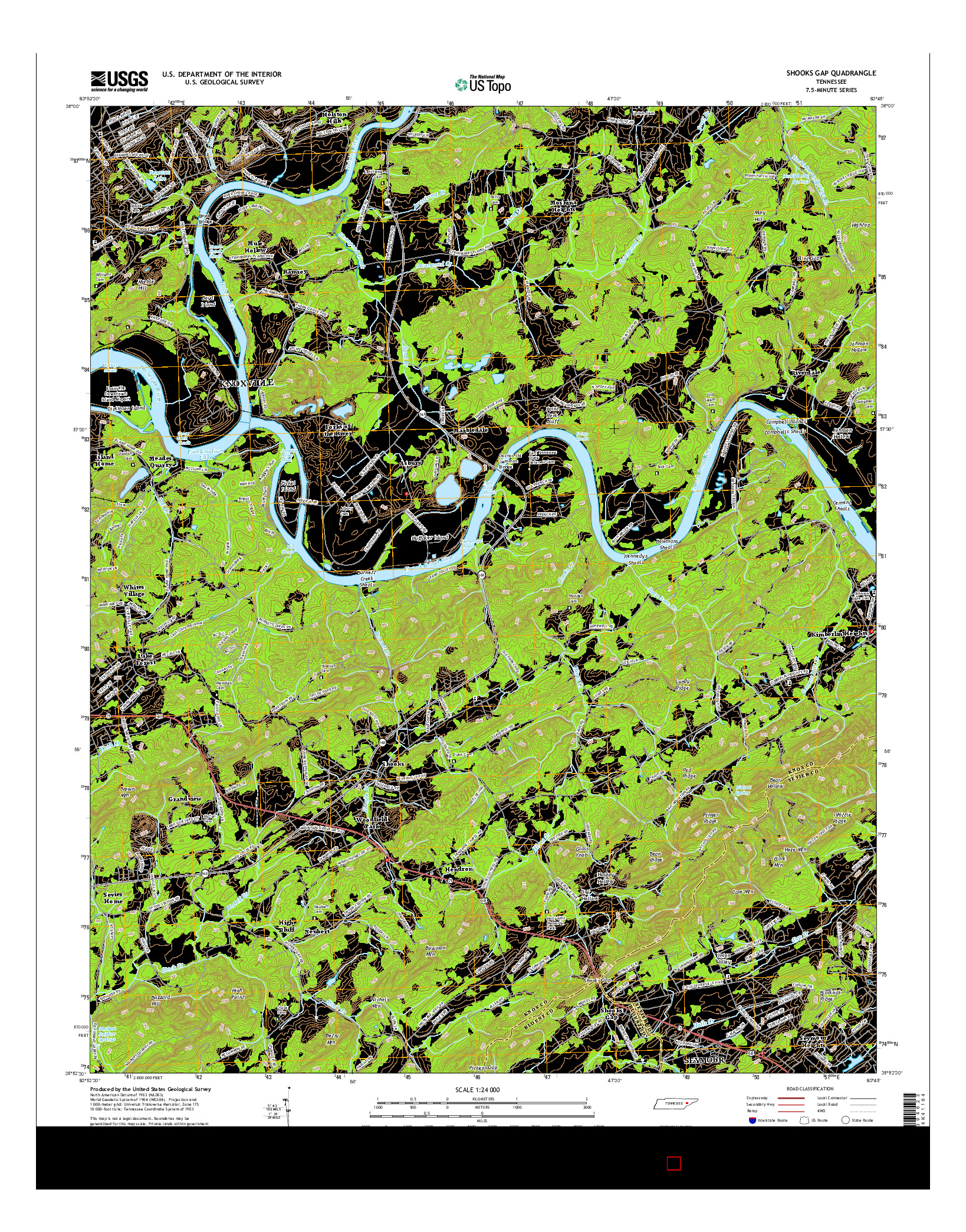 USGS US TOPO 7.5-MINUTE MAP FOR SHOOKS GAP, TN 2016