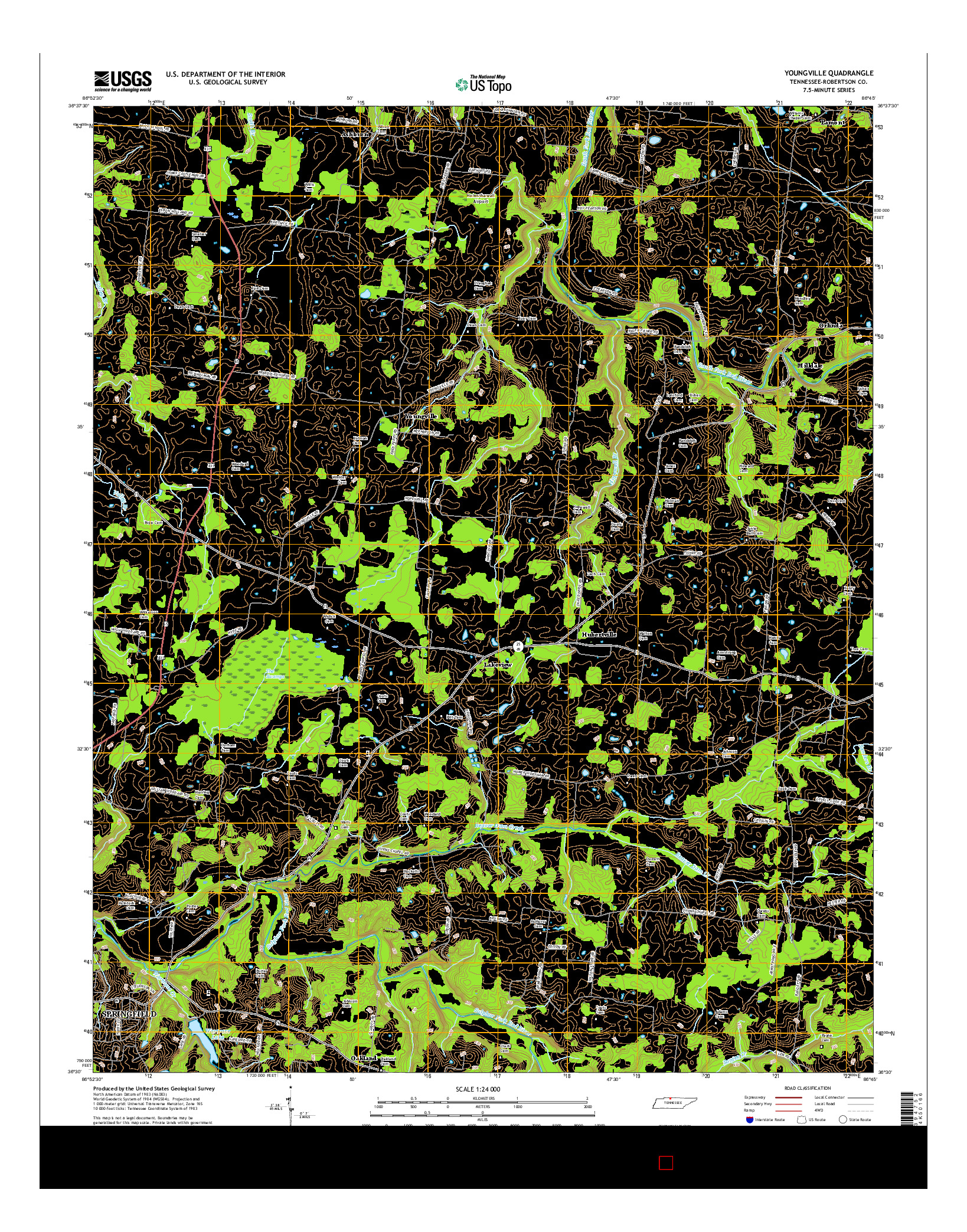 USGS US TOPO 7.5-MINUTE MAP FOR YOUNGVILLE, TN 2016