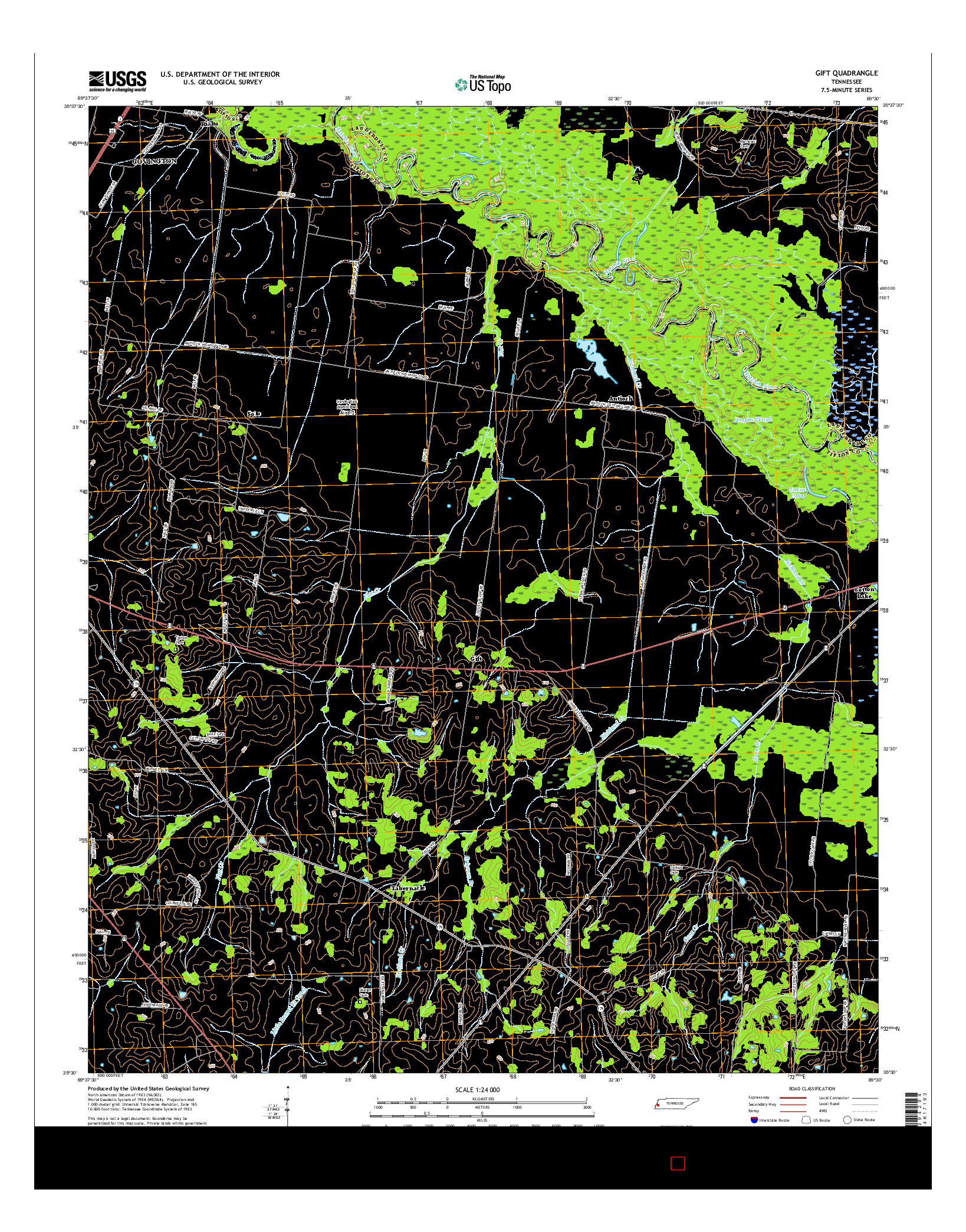 USGS US TOPO 7.5-MINUTE MAP FOR GIFT, TN 2016