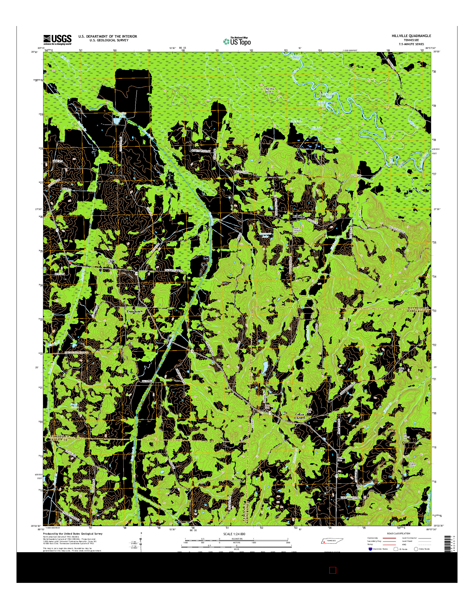 USGS US TOPO 7.5-MINUTE MAP FOR HILLVILLE, TN 2016