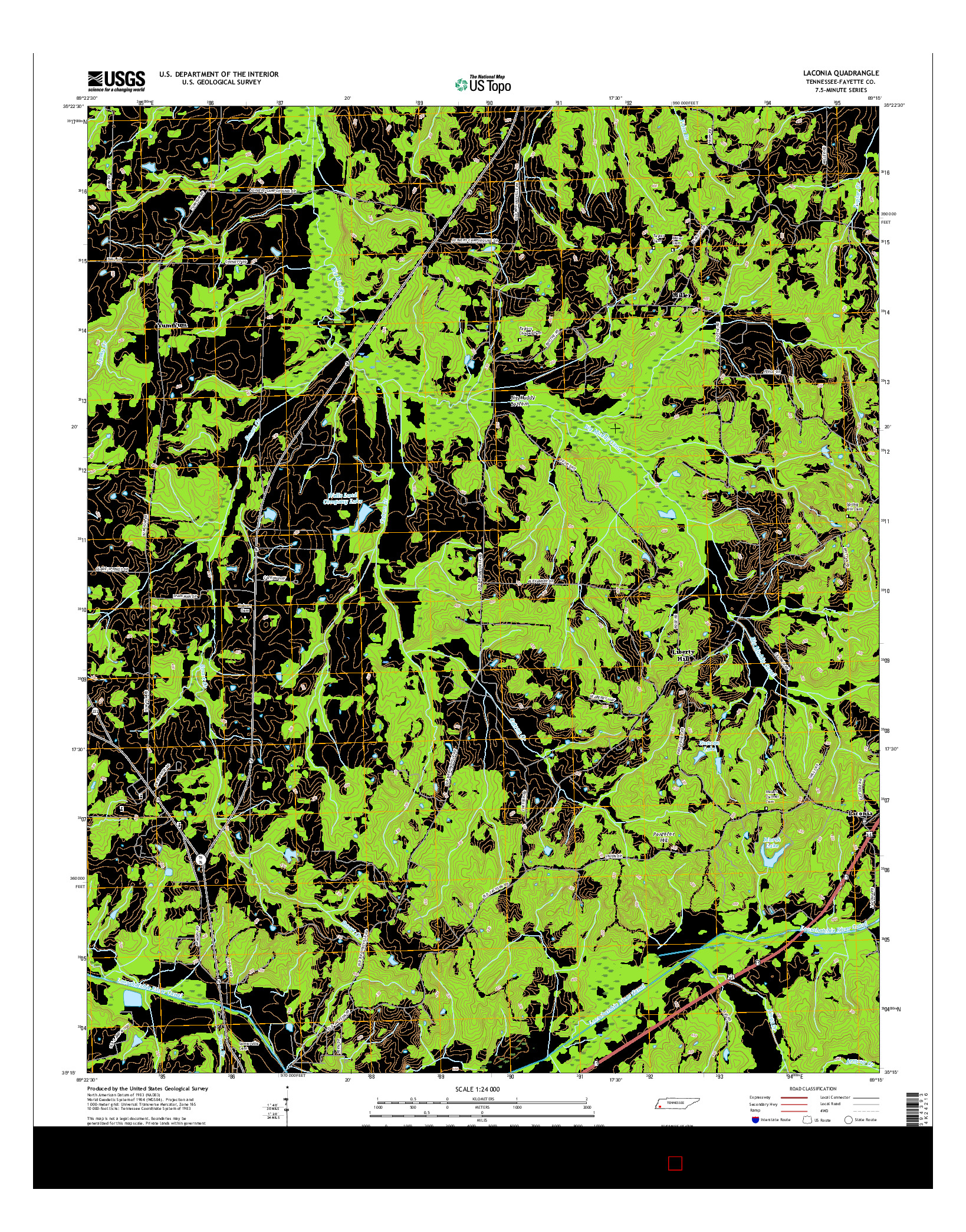 USGS US TOPO 7.5-MINUTE MAP FOR LACONIA, TN 2016