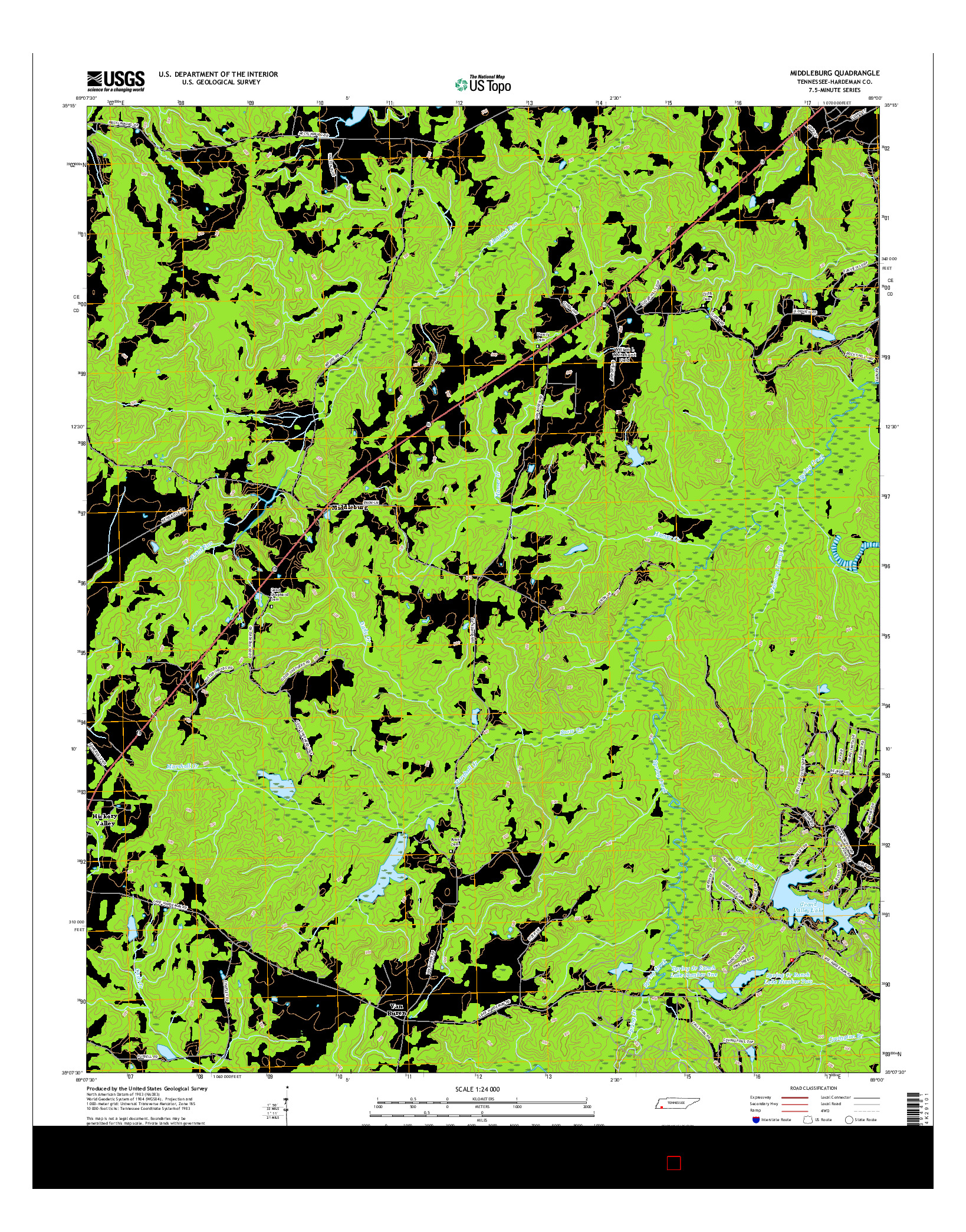 USGS US TOPO 7.5-MINUTE MAP FOR MIDDLEBURG, TN 2016