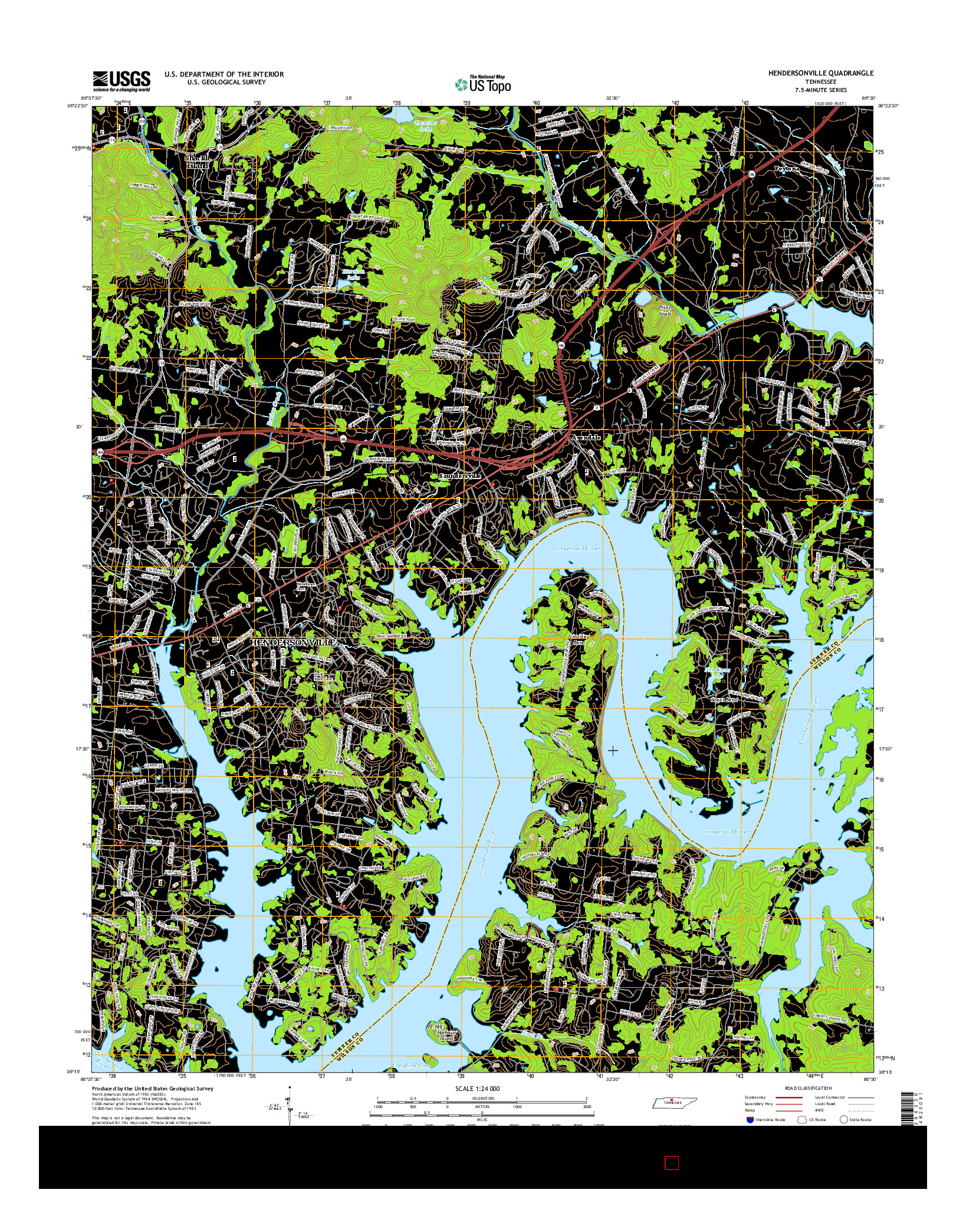 USGS US TOPO 7.5-MINUTE MAP FOR HENDERSONVILLE, TN 2016