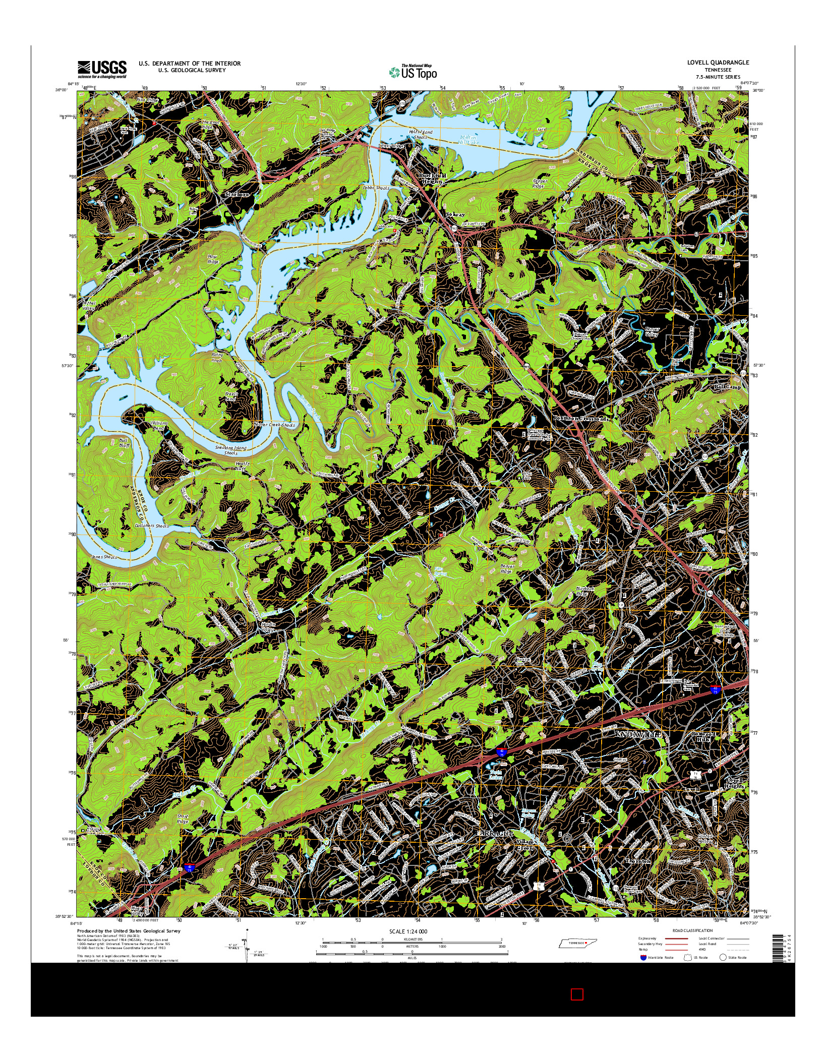 USGS US TOPO 7.5-MINUTE MAP FOR LOVELL, TN 2016