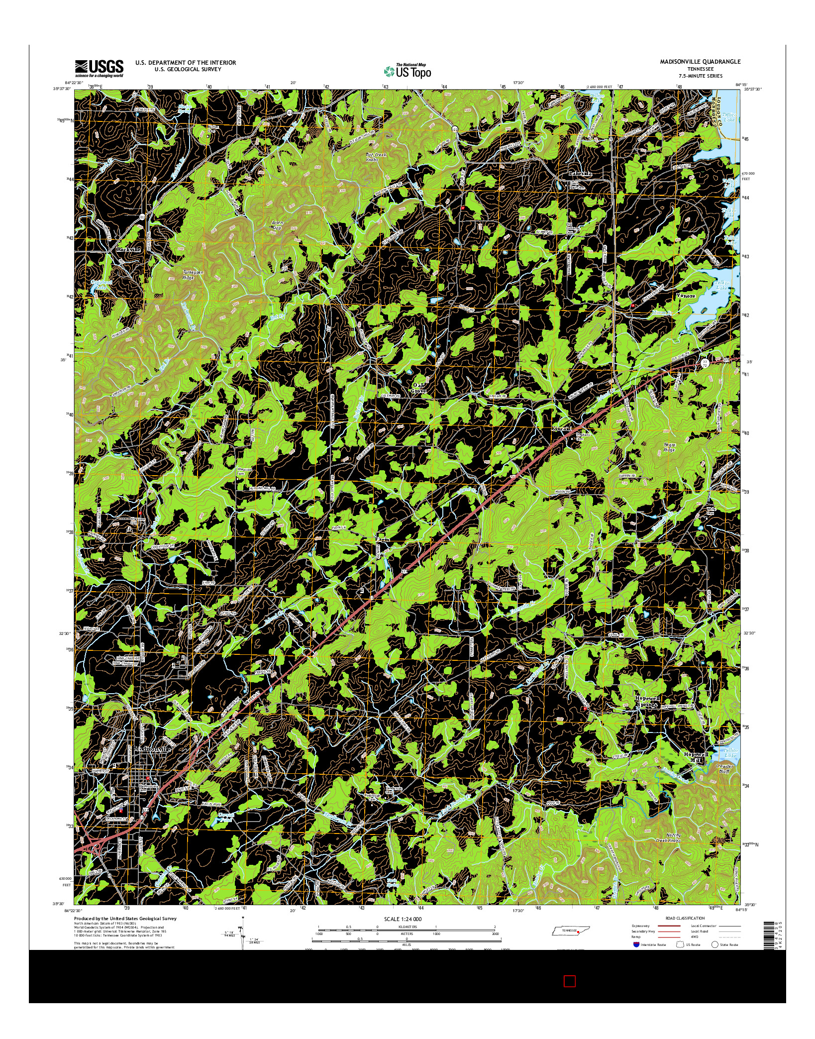 USGS US TOPO 7.5-MINUTE MAP FOR MADISONVILLE, TN 2016