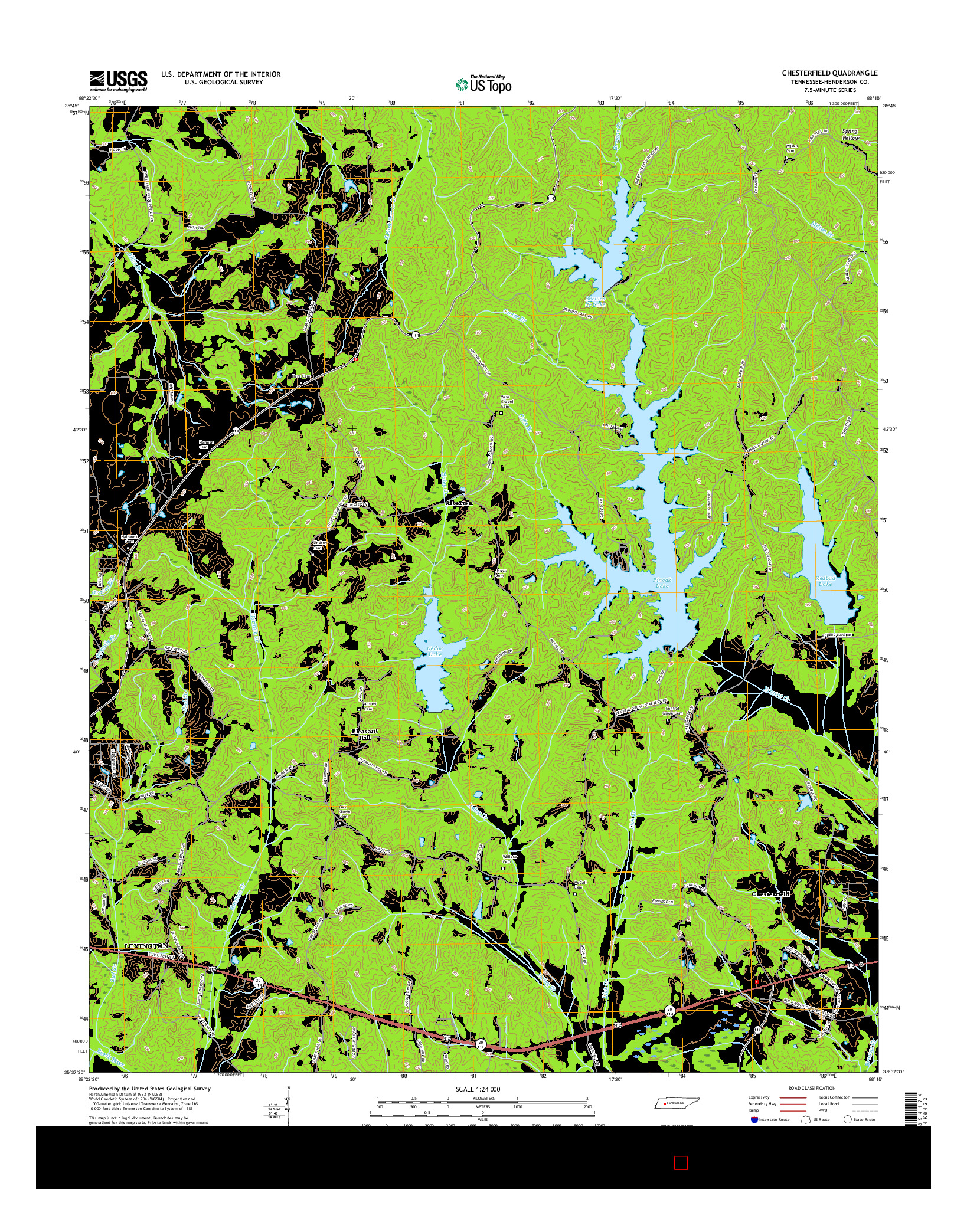 USGS US TOPO 7.5-MINUTE MAP FOR CHESTERFIELD, TN 2016