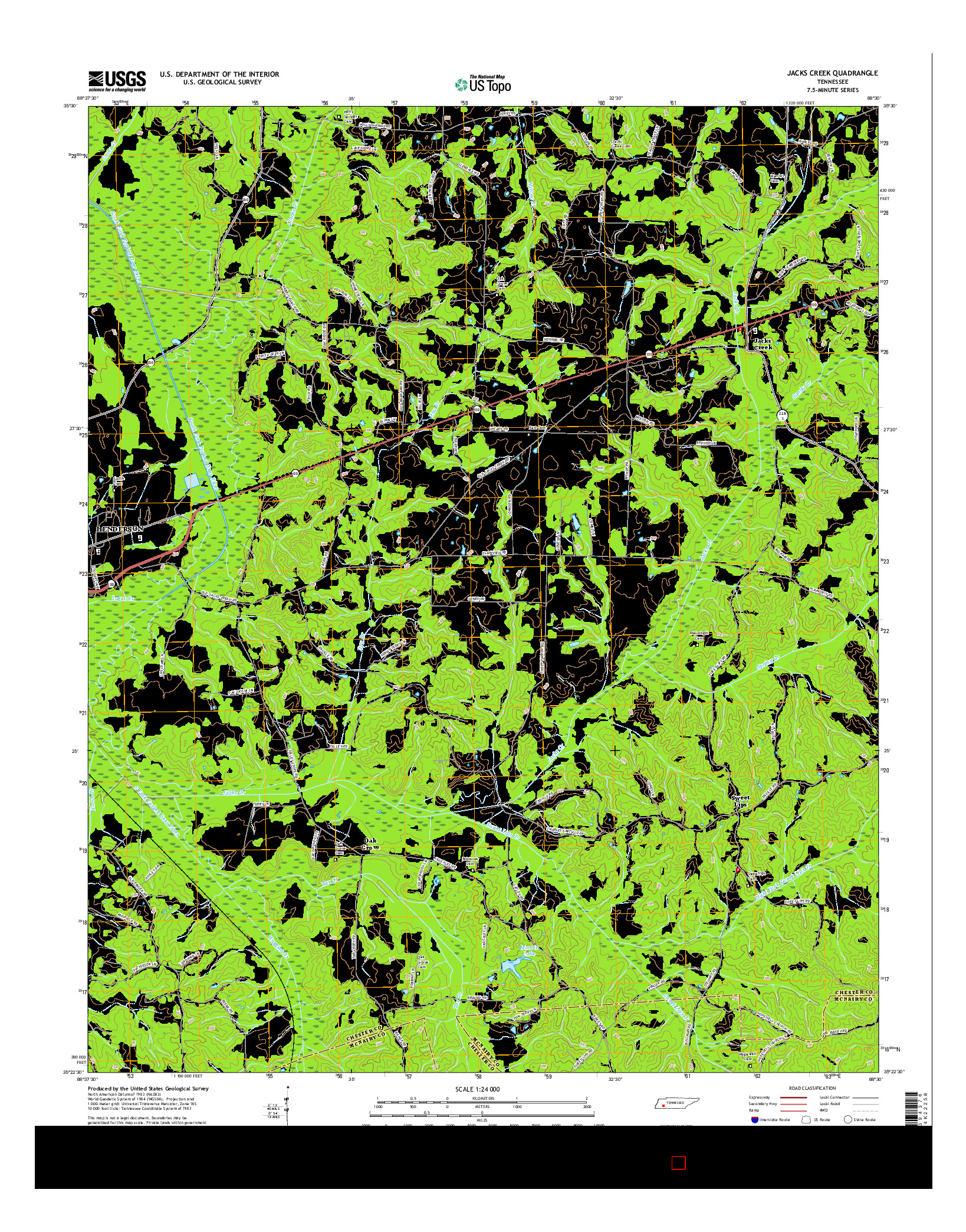 USGS US TOPO 7.5-MINUTE MAP FOR JACKS CREEK, TN 2016