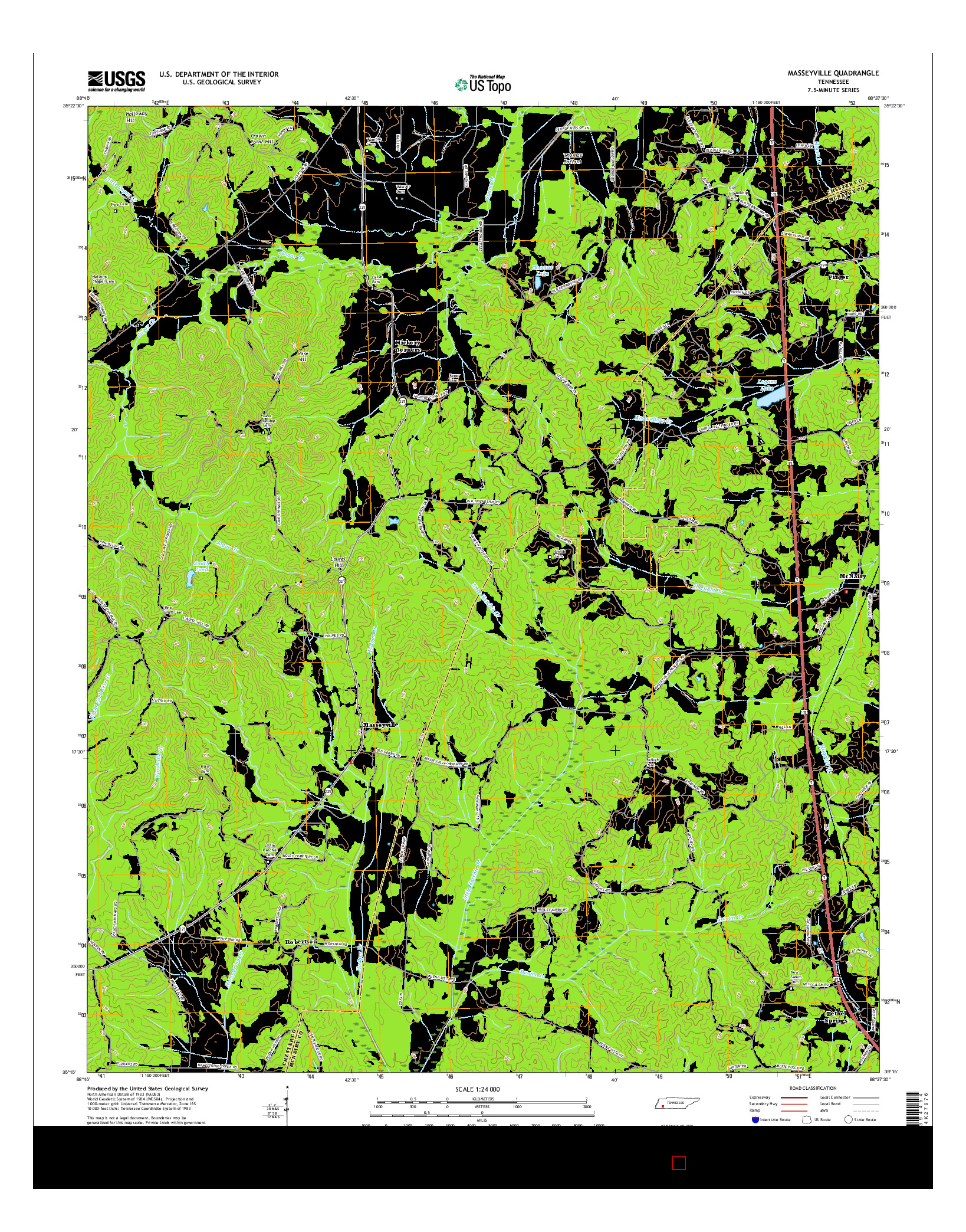 USGS US TOPO 7.5-MINUTE MAP FOR MASSEYVILLE, TN 2016