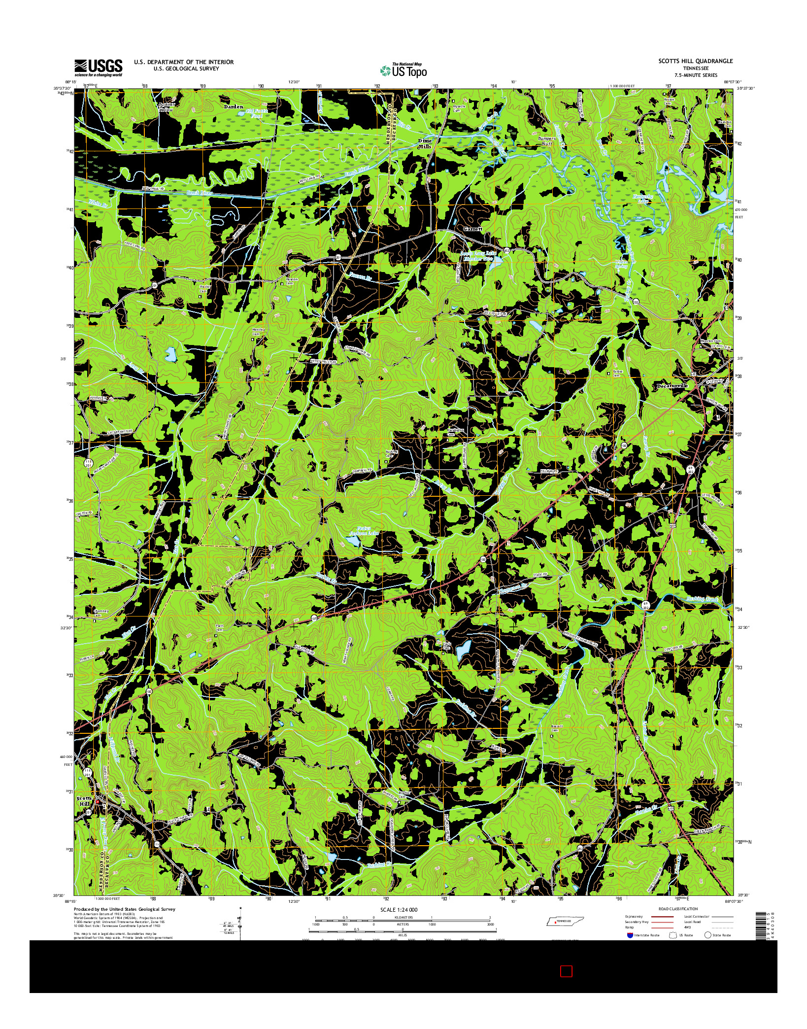 USGS US TOPO 7.5-MINUTE MAP FOR SCOTTS HILL, TN 2016