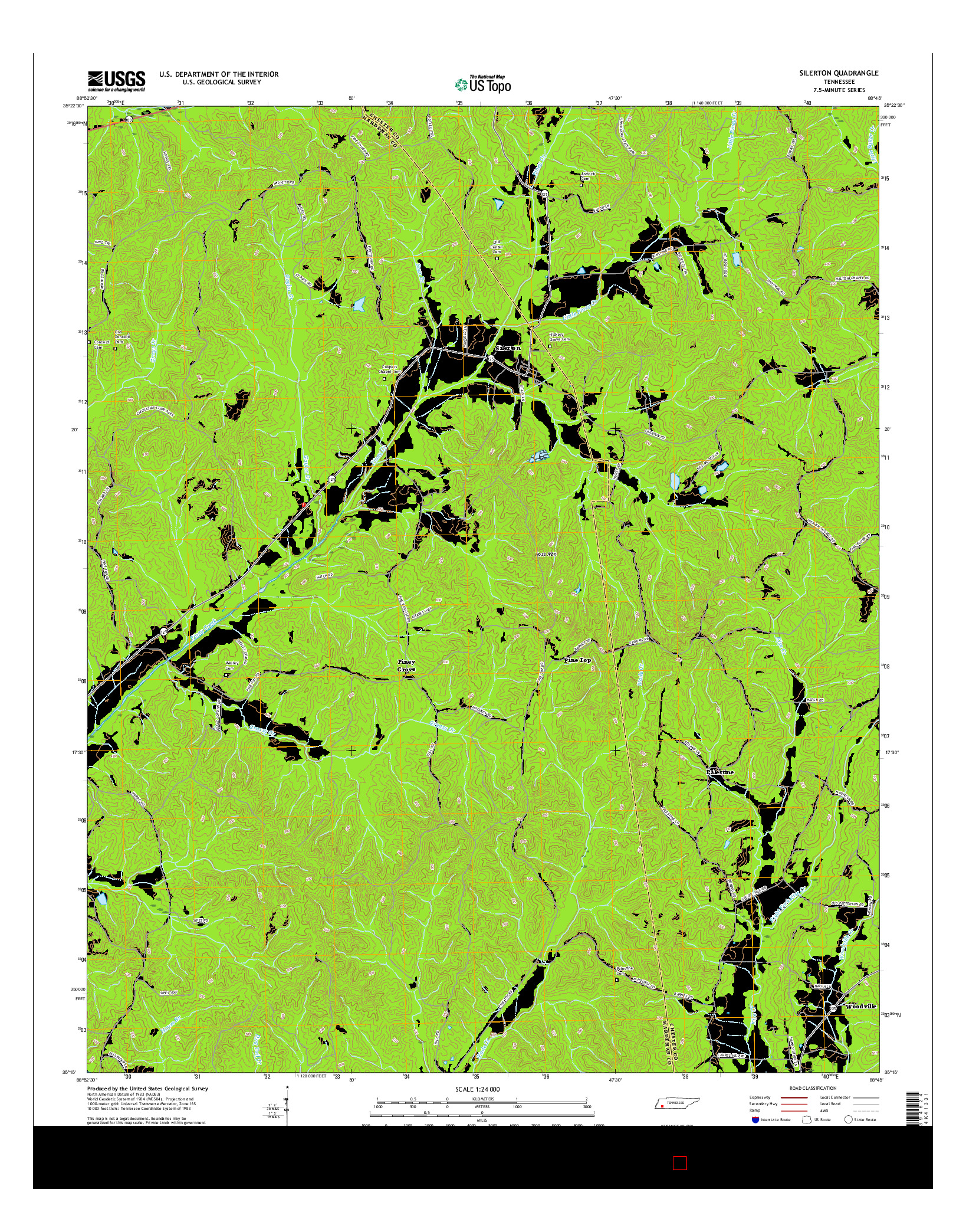 USGS US TOPO 7.5-MINUTE MAP FOR SILERTON, TN 2016