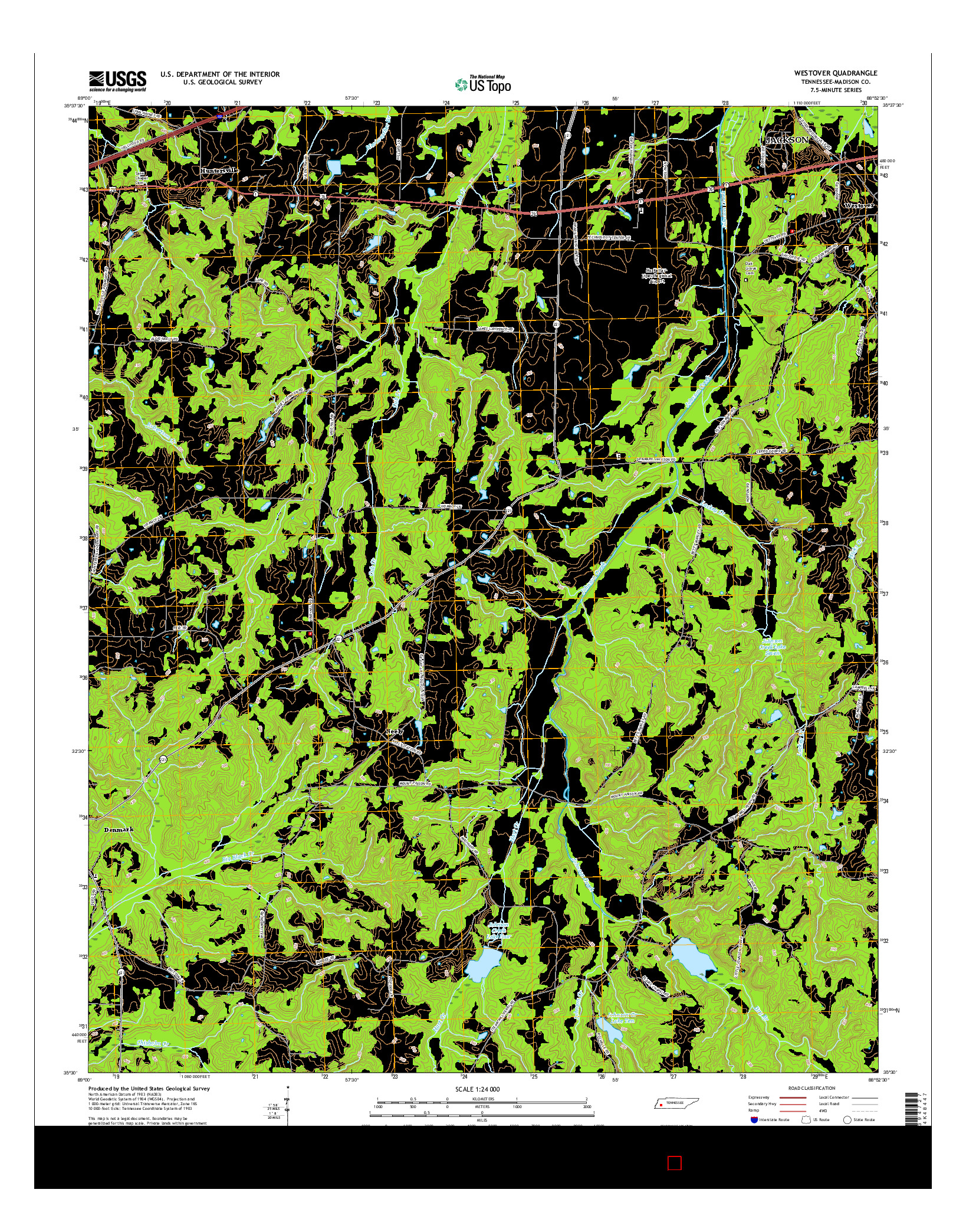 USGS US TOPO 7.5-MINUTE MAP FOR WESTOVER, TN 2016