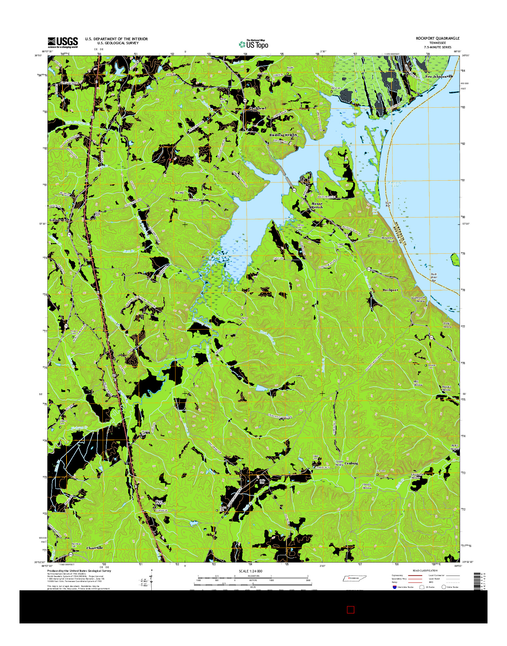USGS US TOPO 7.5-MINUTE MAP FOR ROCKPORT, TN 2016