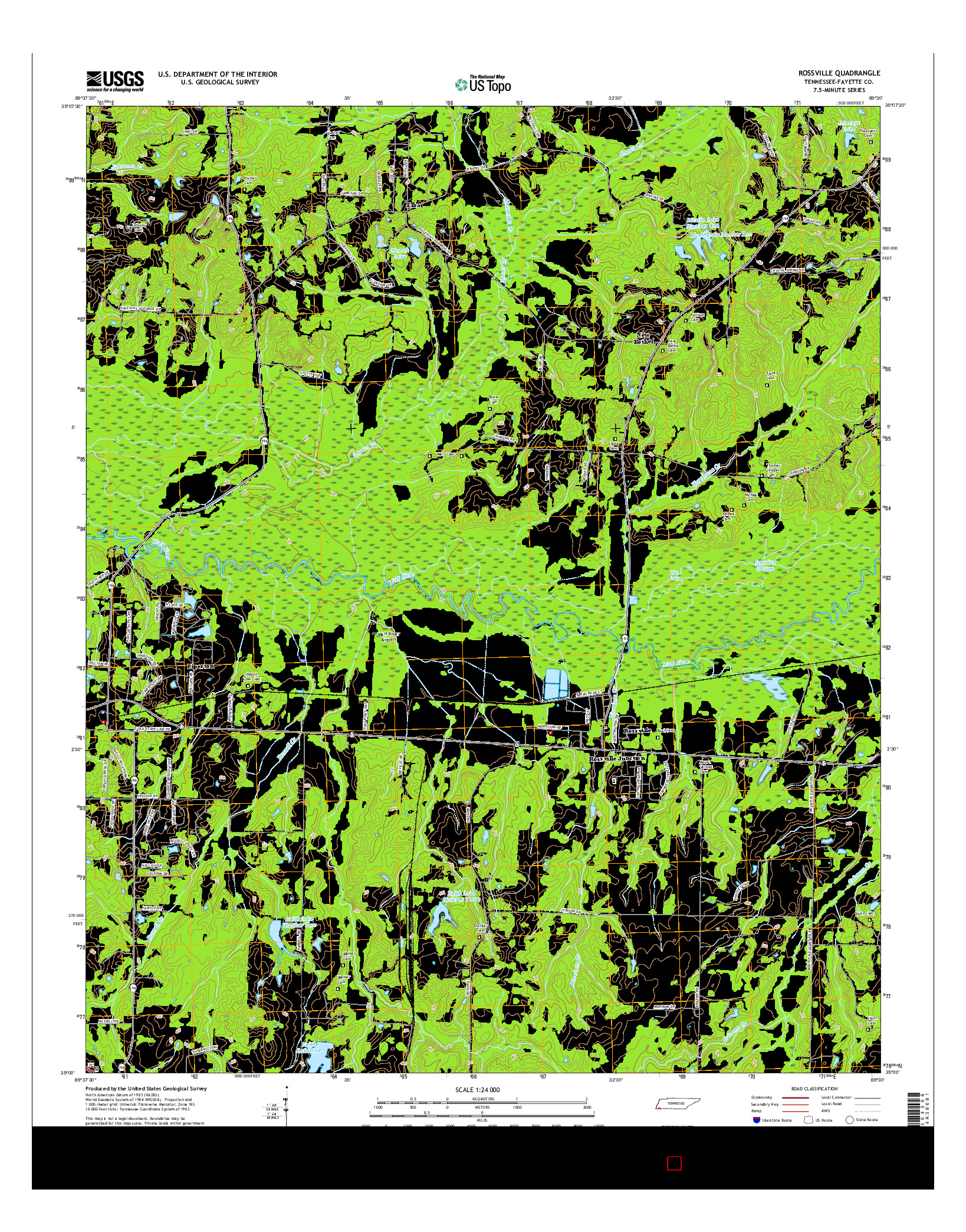 USGS US TOPO 7.5-MINUTE MAP FOR ROSSVILLE, TN 2016