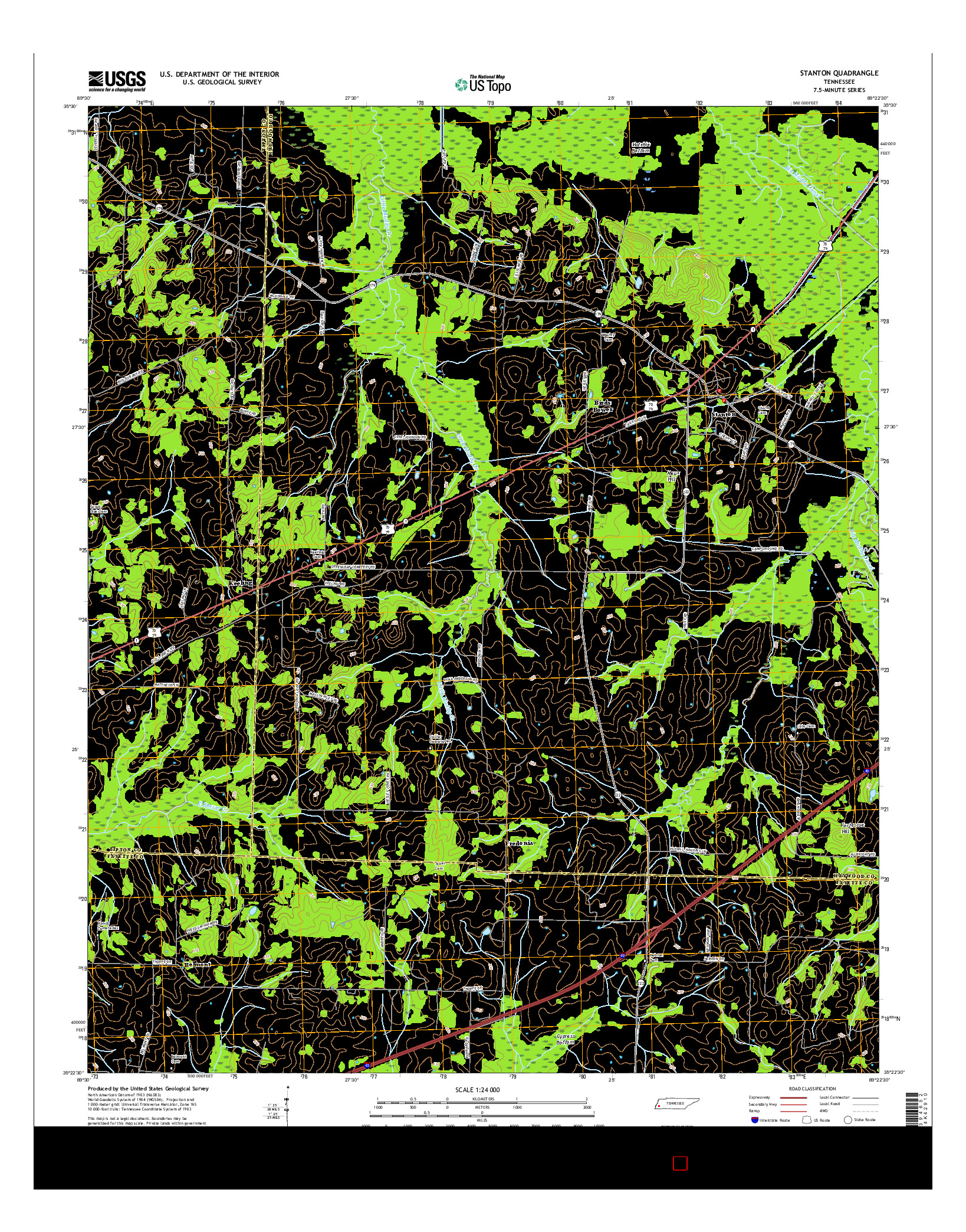 USGS US TOPO 7.5-MINUTE MAP FOR STANTON, TN 2016