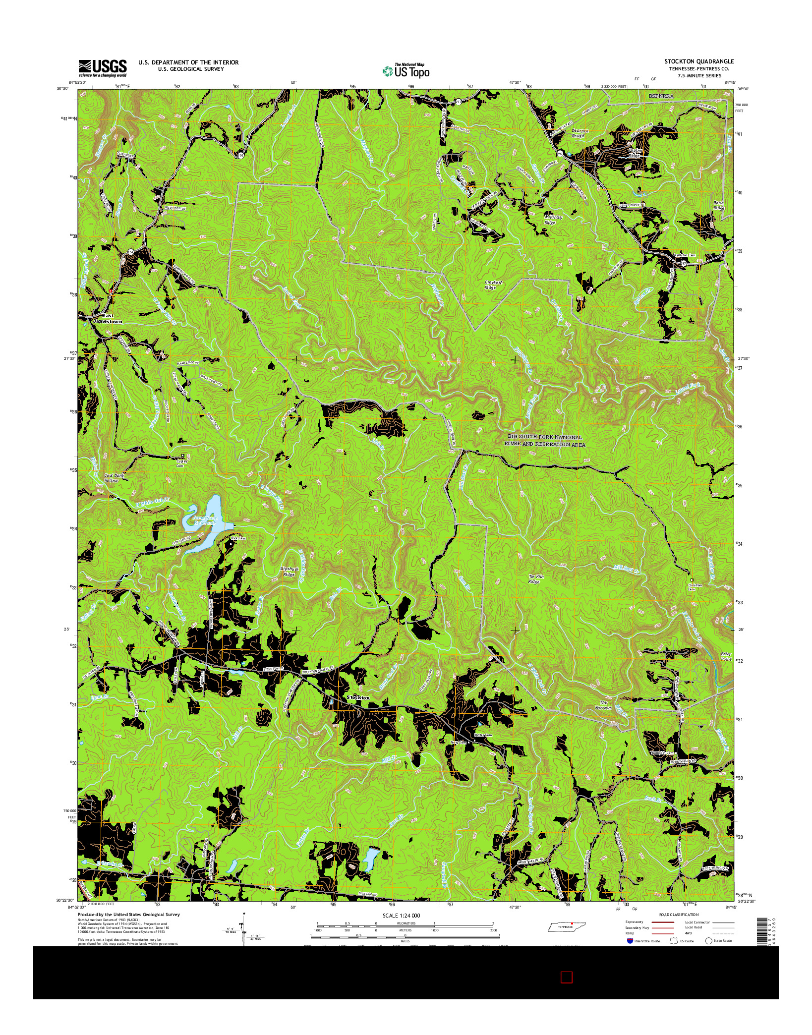 USGS US TOPO 7.5-MINUTE MAP FOR STOCKTON, TN 2016
