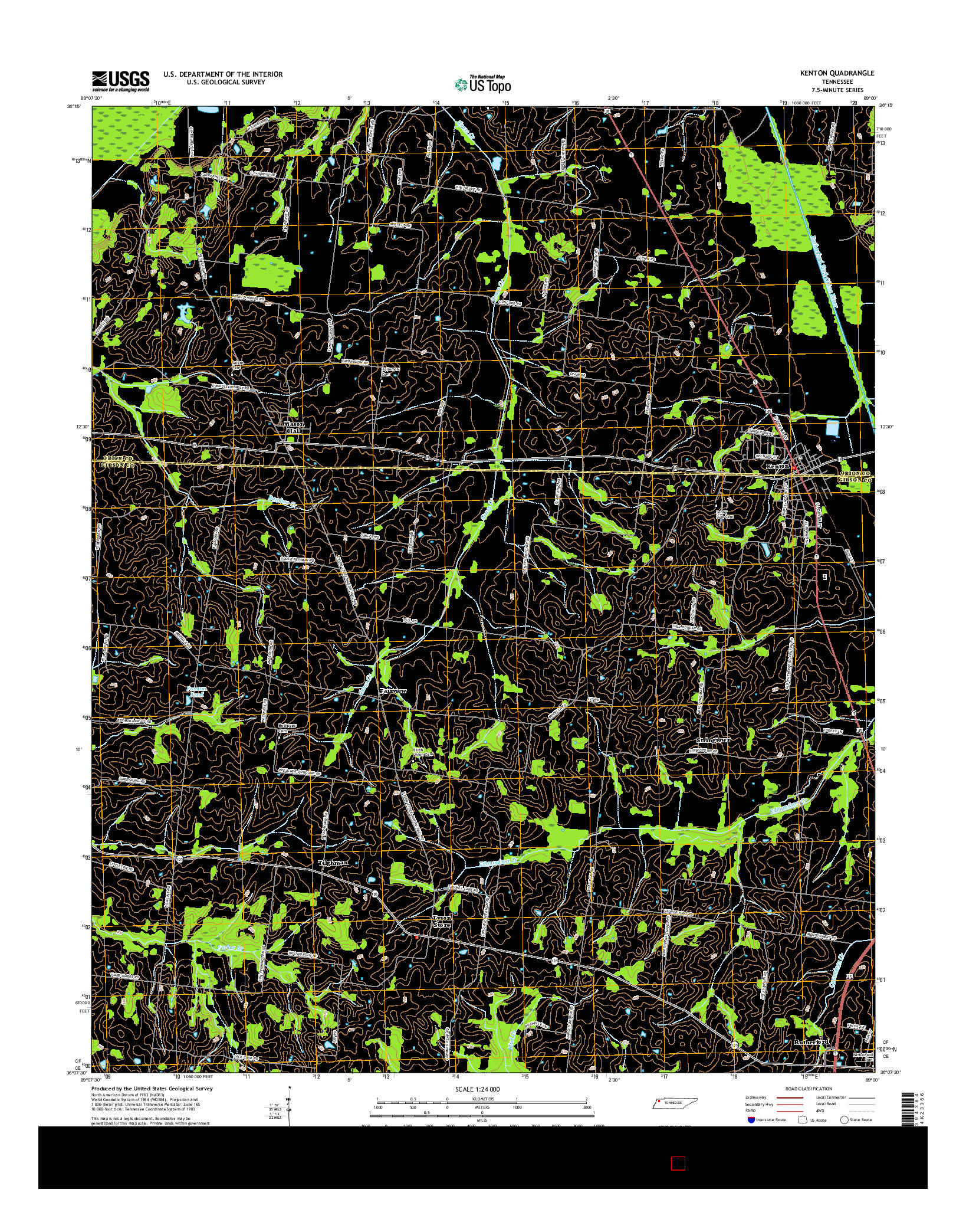 USGS US TOPO 7.5-MINUTE MAP FOR KENTON, TN 2016