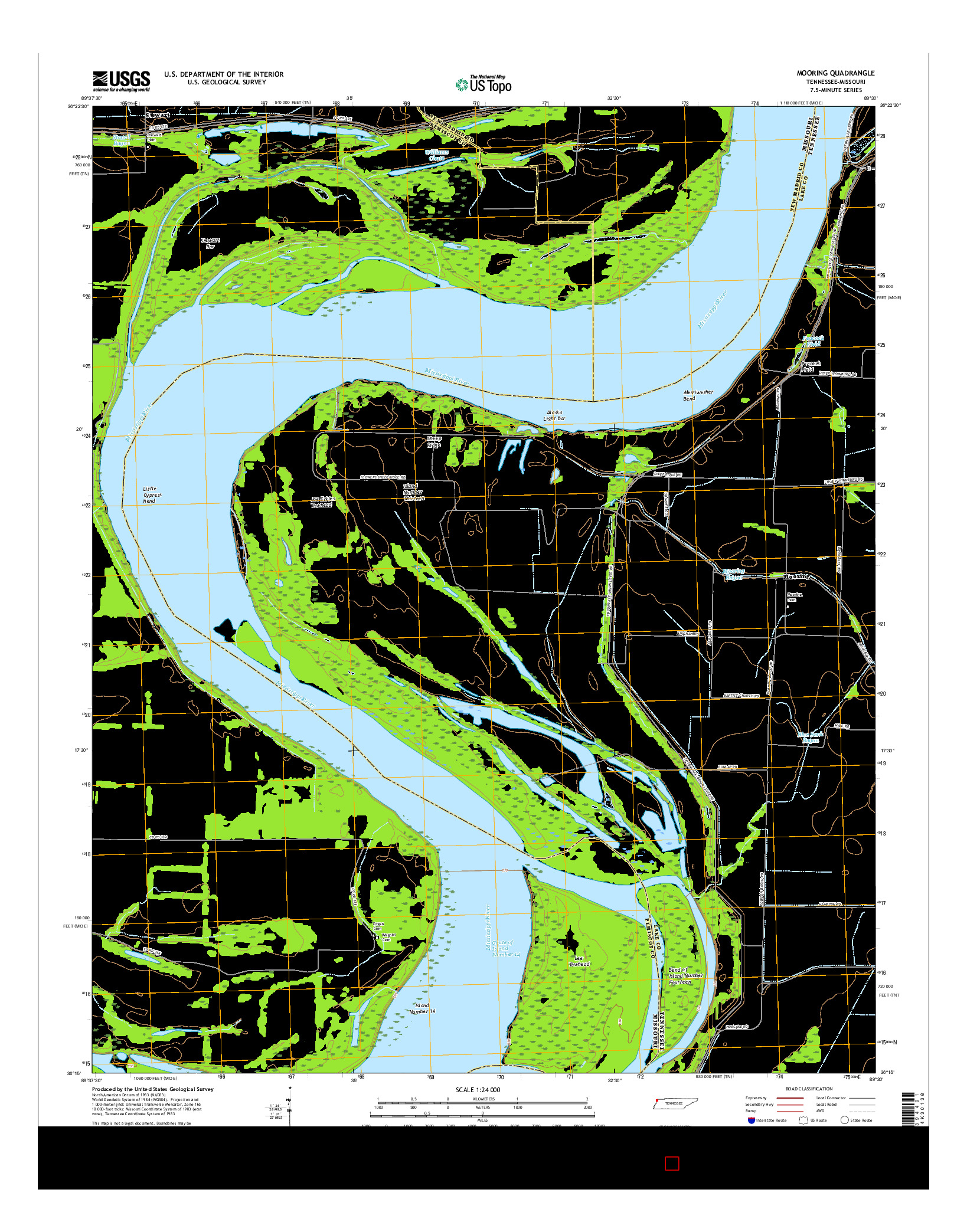 USGS US TOPO 7.5-MINUTE MAP FOR MOORING, TN-MO 2016