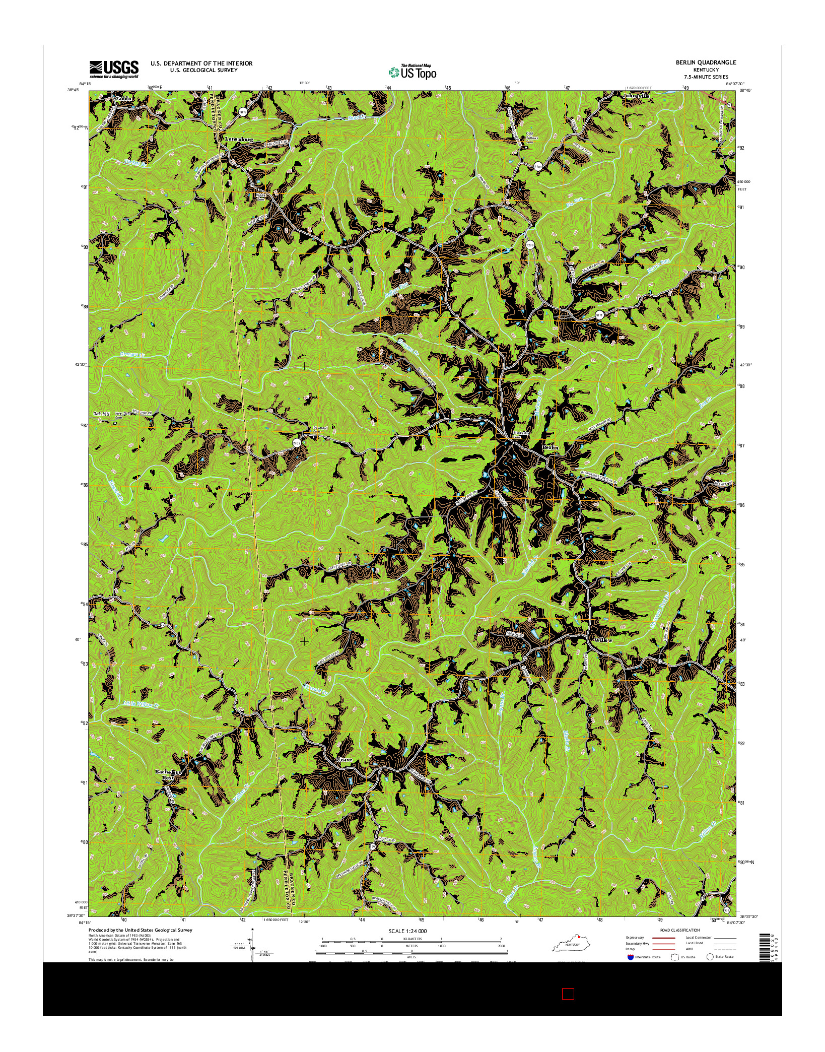 USGS US TOPO 7.5-MINUTE MAP FOR BERLIN, KY 2016