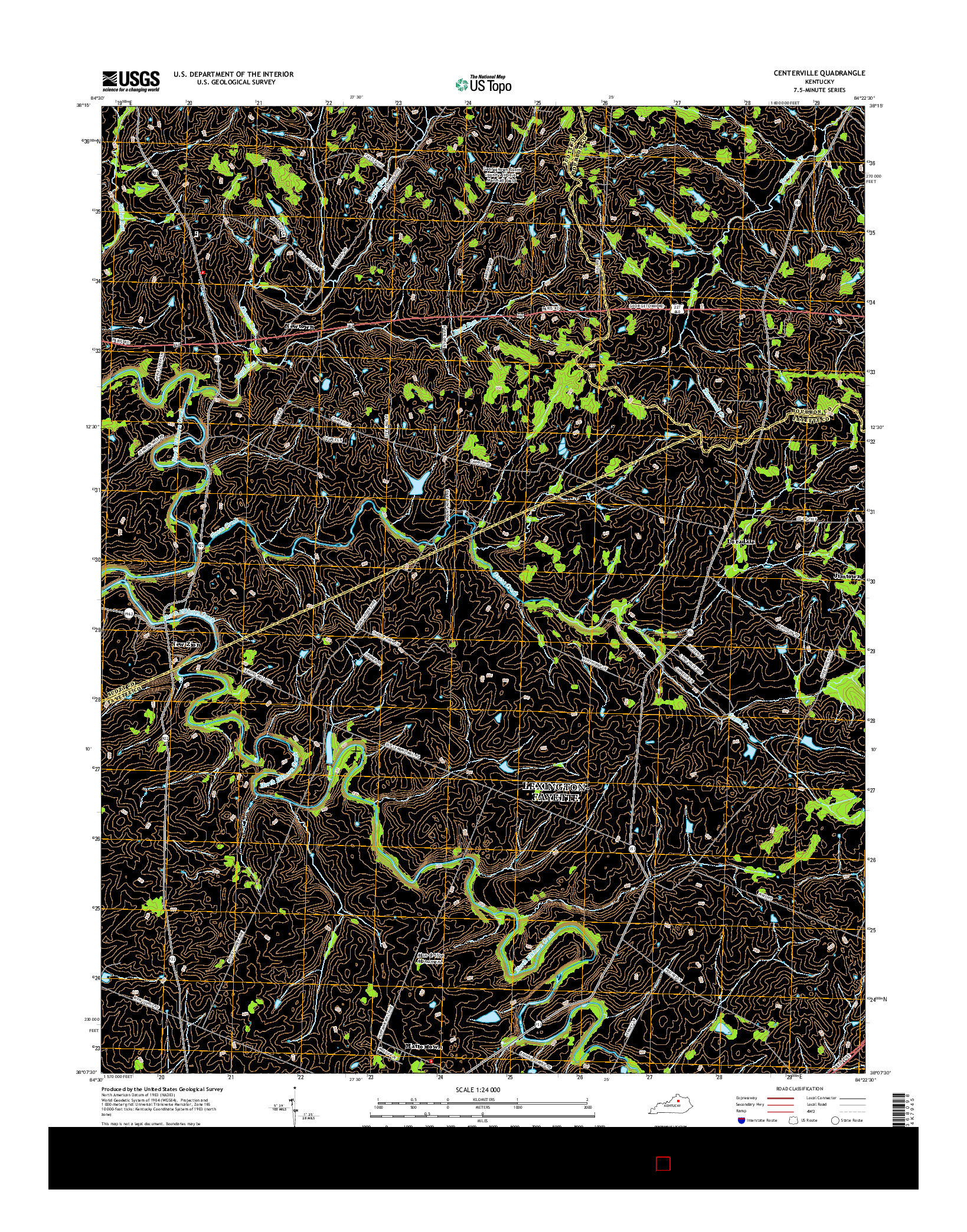 USGS US TOPO 7.5-MINUTE MAP FOR CENTERVILLE, KY 2016