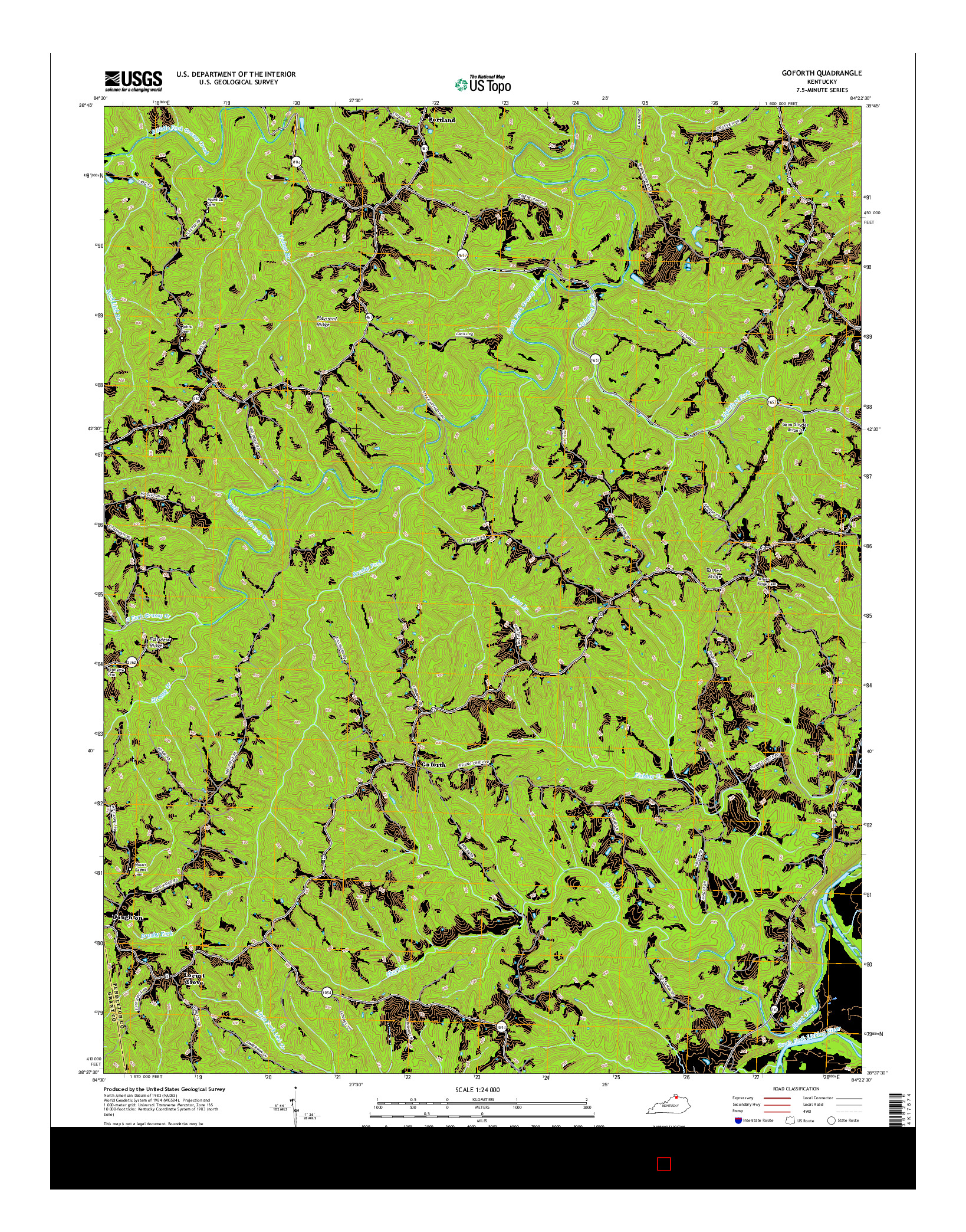 USGS US TOPO 7.5-MINUTE MAP FOR GOFORTH, KY 2016