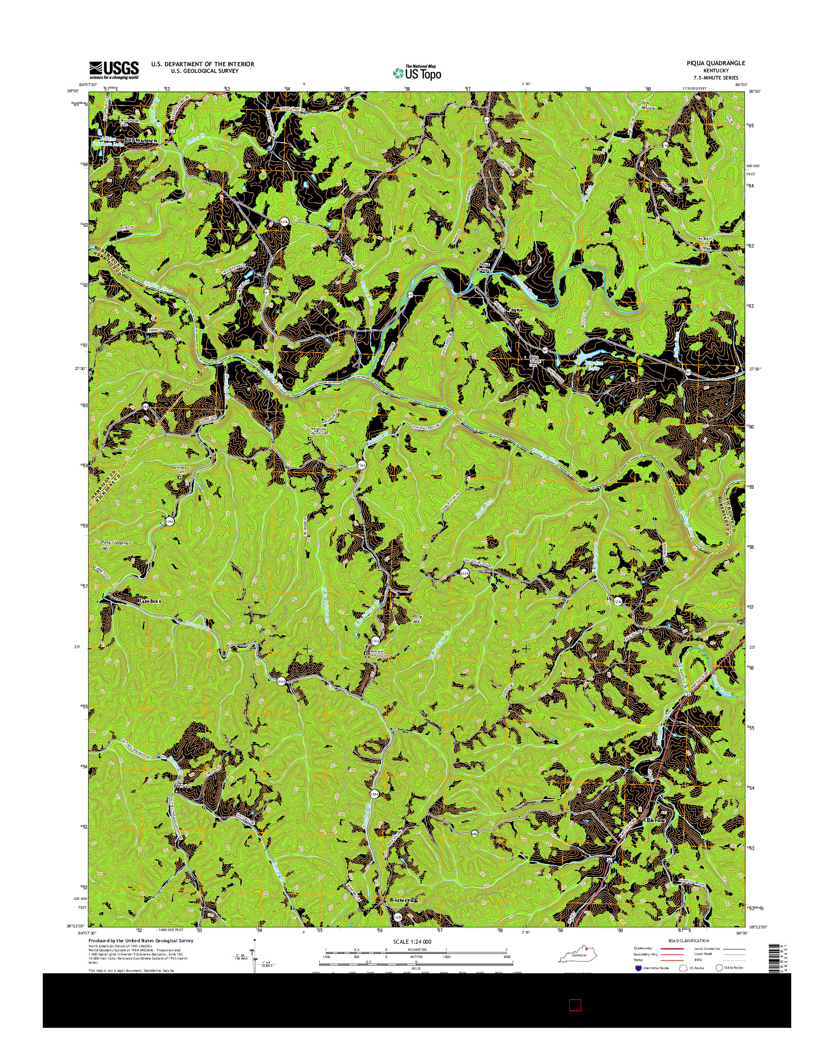 USGS US TOPO 7.5-MINUTE MAP FOR PIQUA, KY 2016