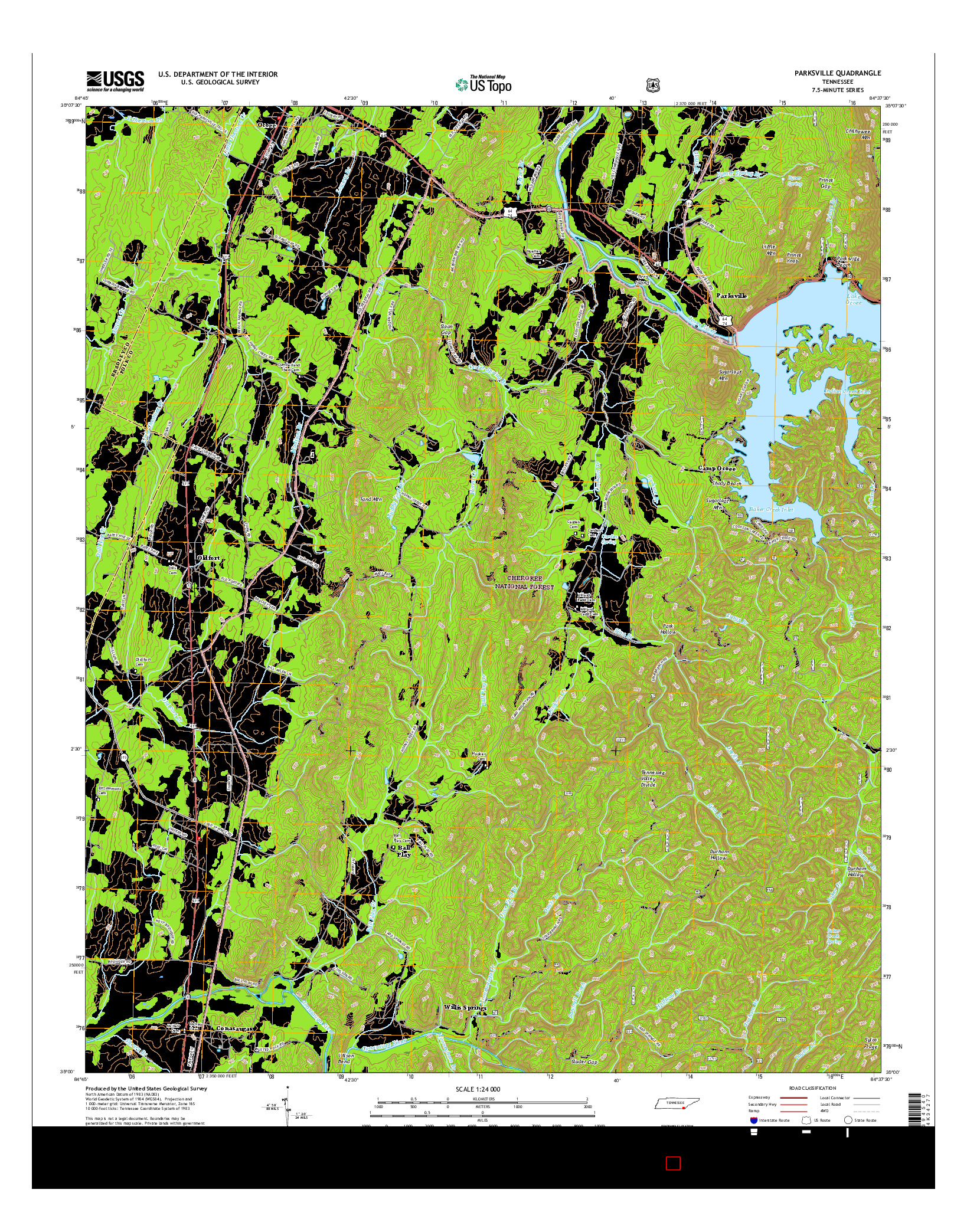 USGS US TOPO 7.5-MINUTE MAP FOR PARKSVILLE, TN 2016