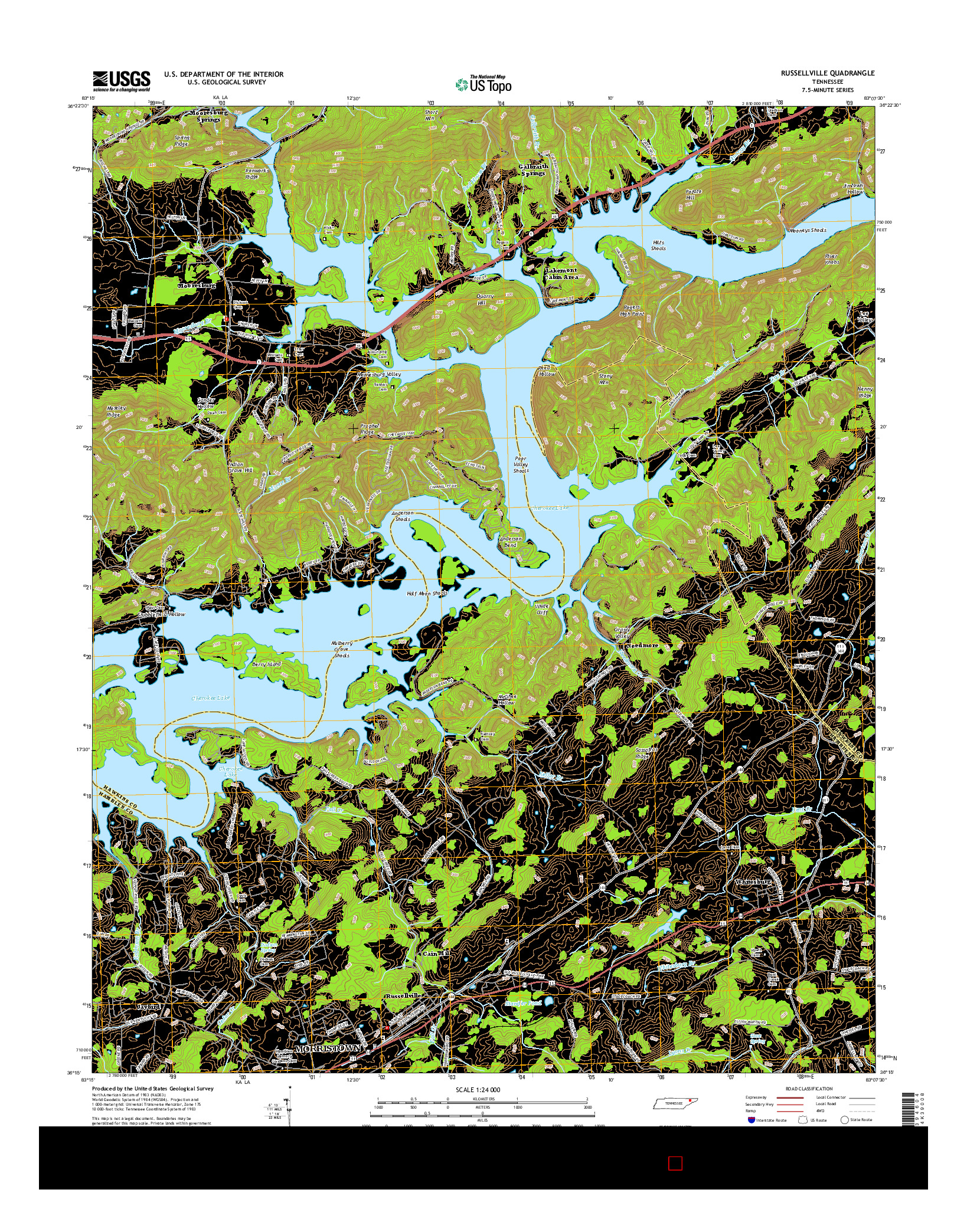 USGS US TOPO 7.5-MINUTE MAP FOR RUSSELLVILLE, TN 2016