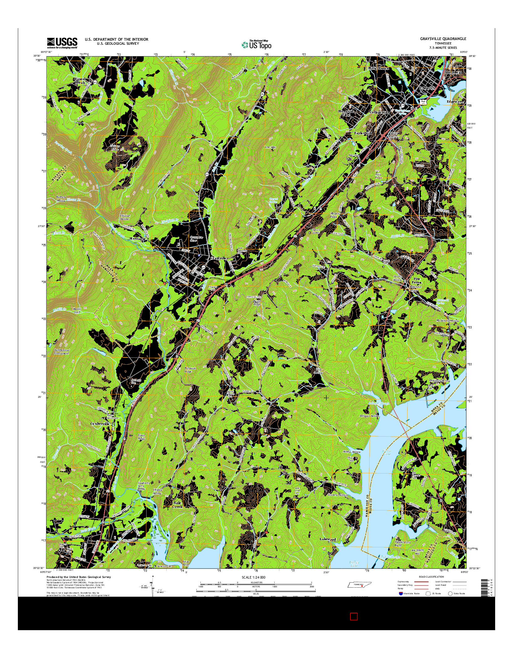 USGS US TOPO 7.5-MINUTE MAP FOR GRAYSVILLE, TN 2016