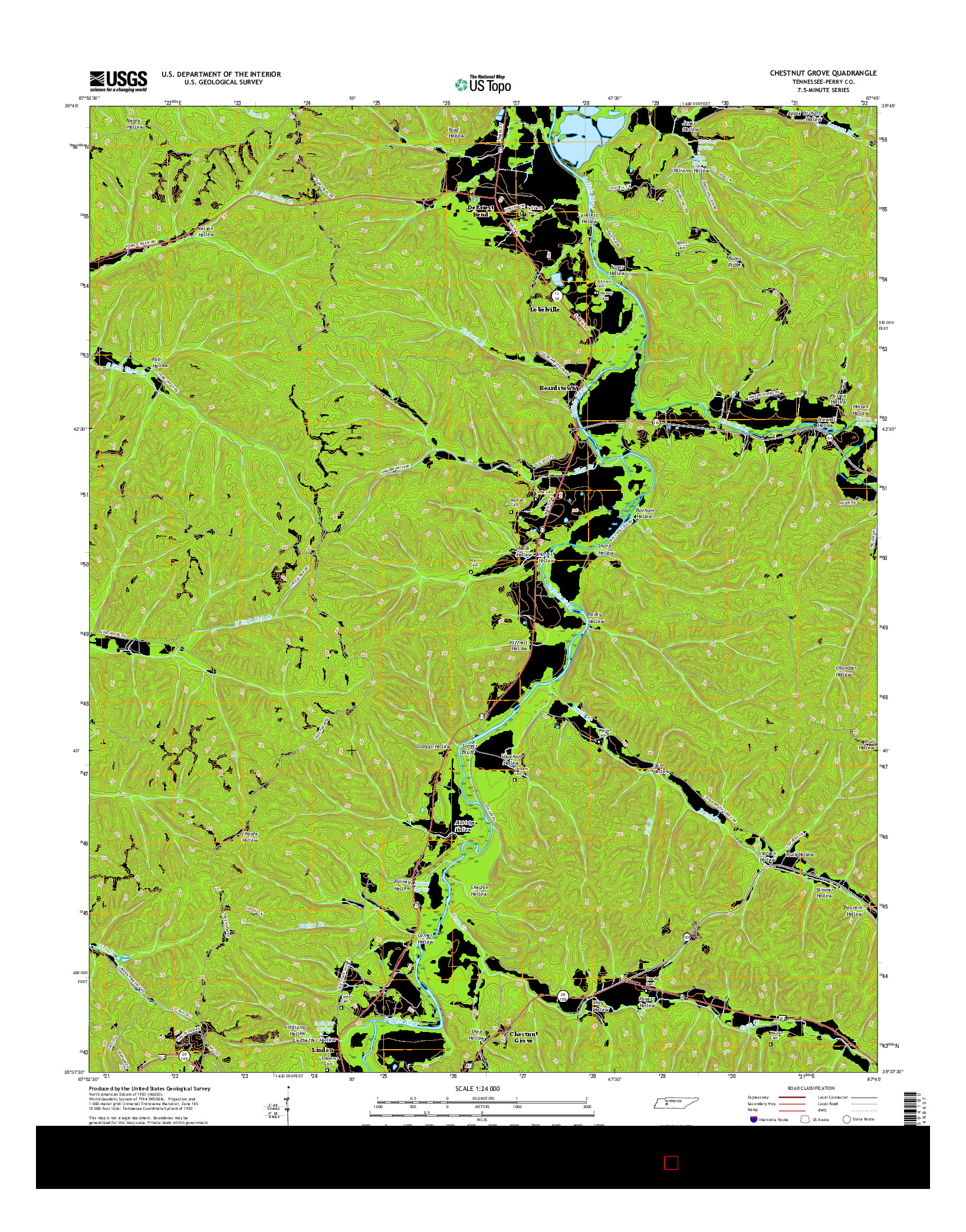 USGS US TOPO 7.5-MINUTE MAP FOR CHESTNUT GROVE, TN 2016