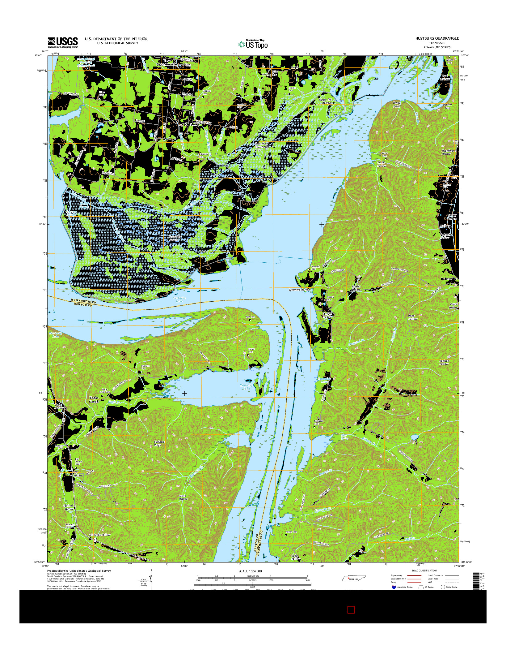 USGS US TOPO 7.5-MINUTE MAP FOR HUSTBURG, TN 2016