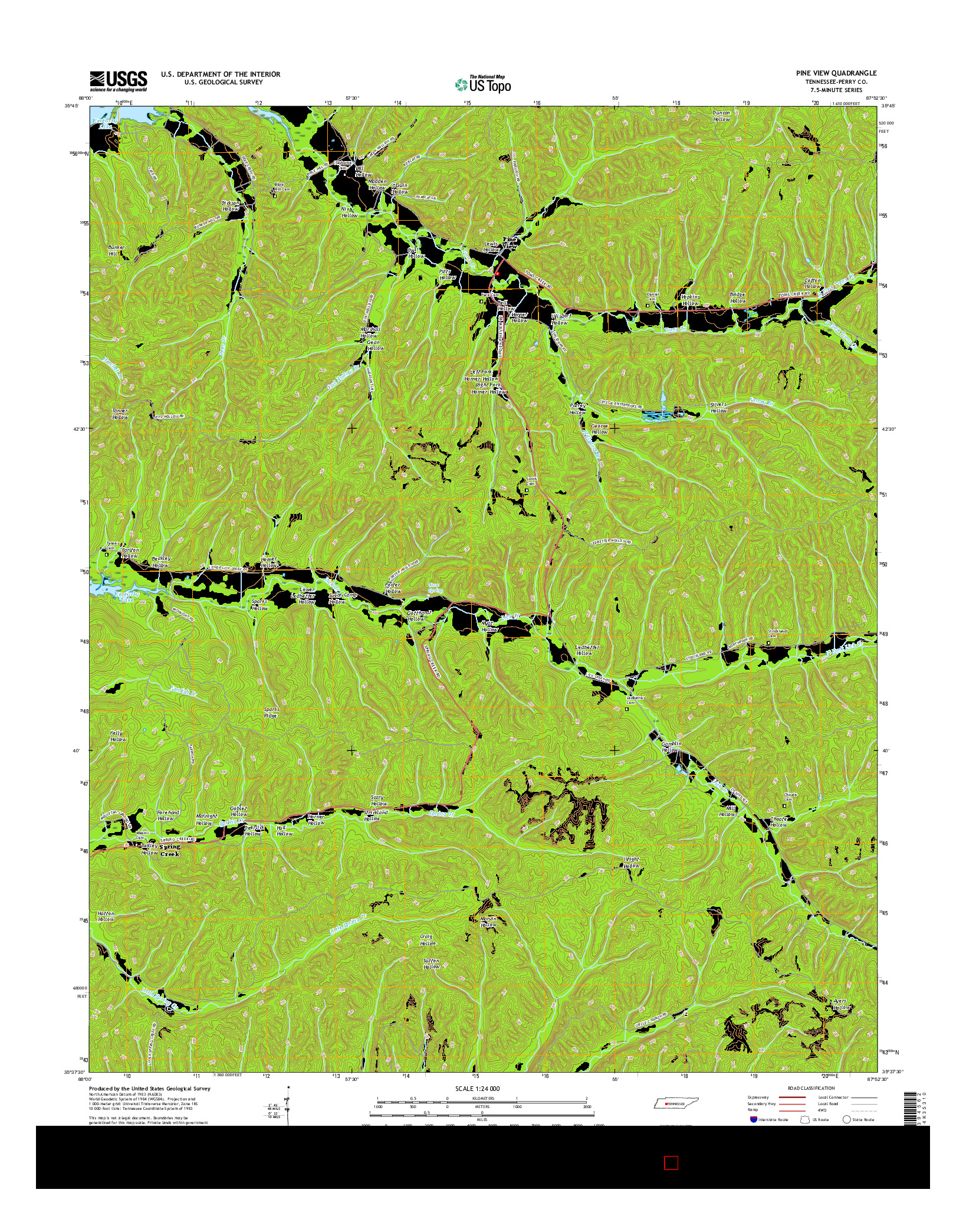 USGS US TOPO 7.5-MINUTE MAP FOR PINE VIEW, TN 2016