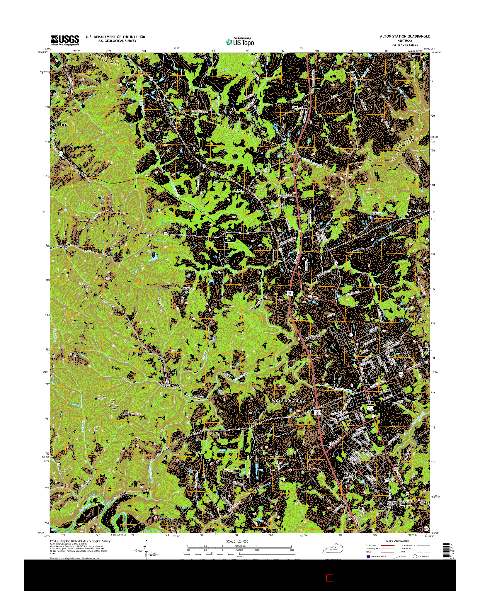 USGS US TOPO 7.5-MINUTE MAP FOR ALTON STATION, KY 2016