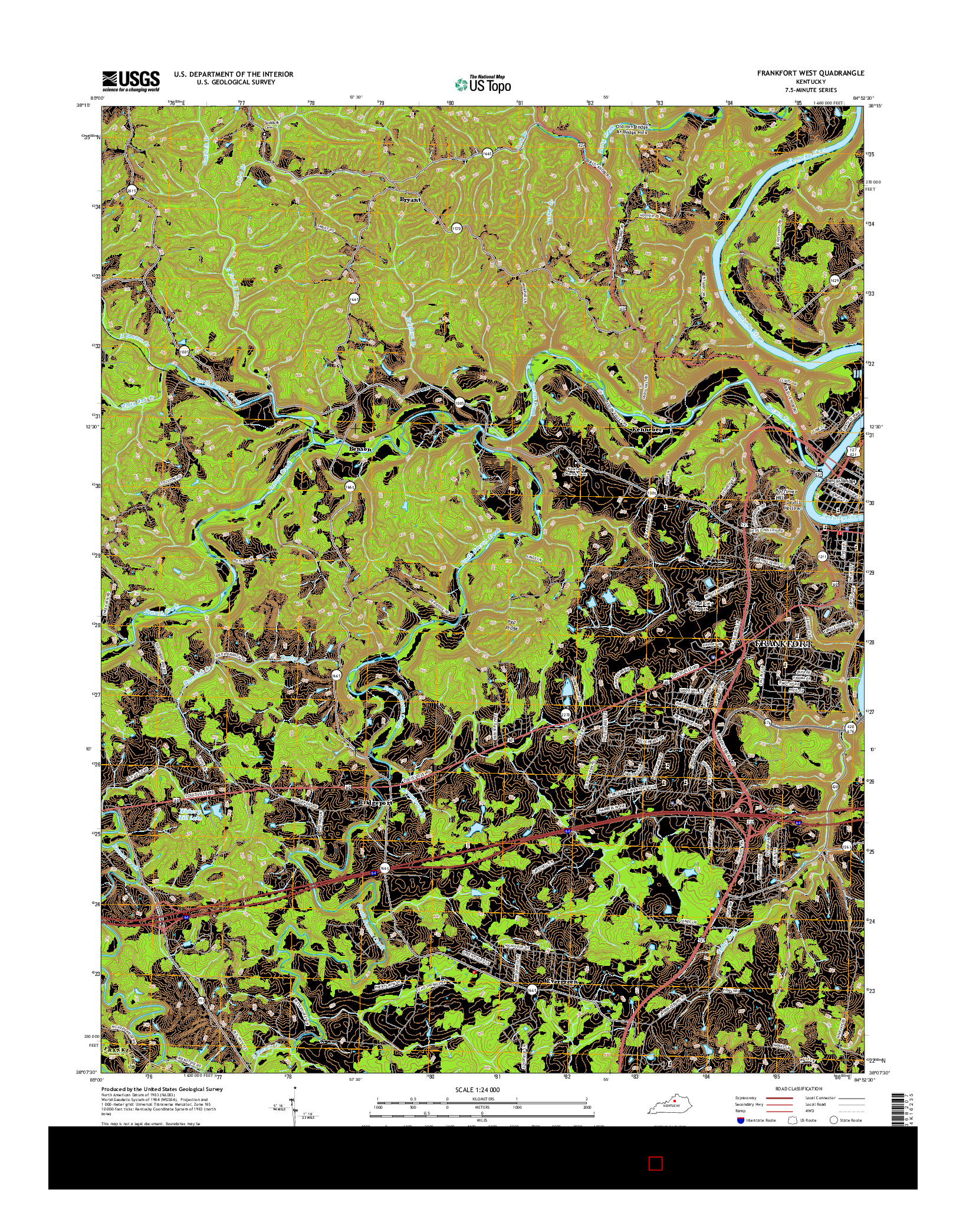 USGS US TOPO 7.5-MINUTE MAP FOR FRANKFORT WEST, KY 2016