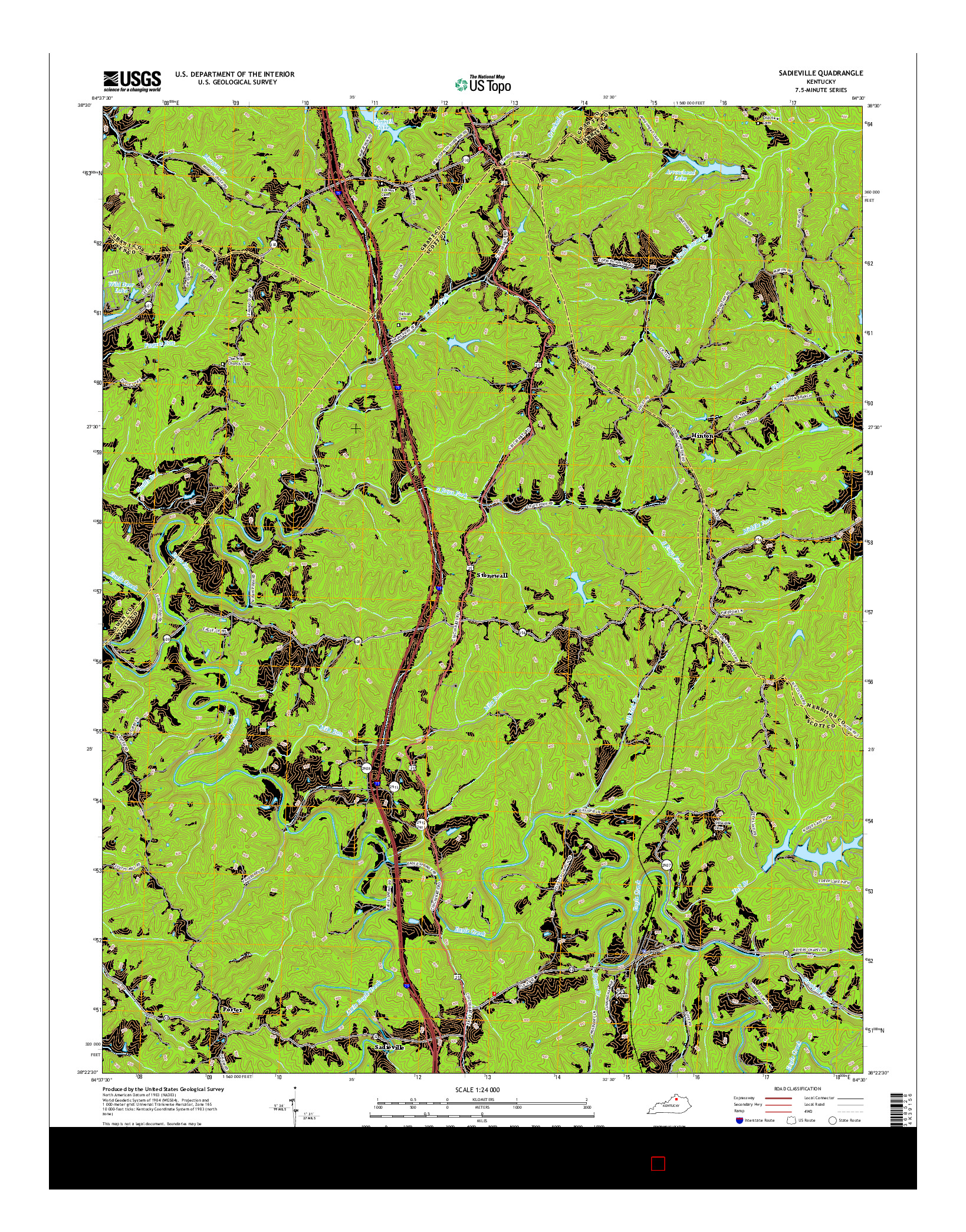 USGS US TOPO 7.5-MINUTE MAP FOR SADIEVILLE, KY 2016