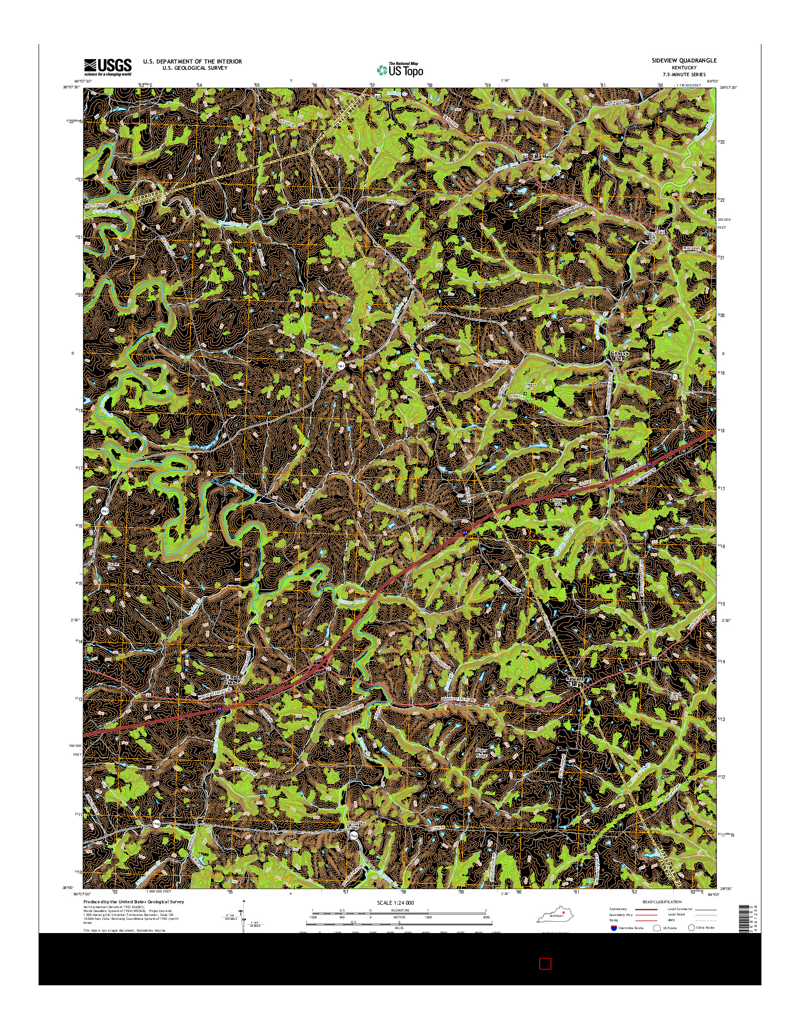 USGS US TOPO 7.5-MINUTE MAP FOR SIDEVIEW, KY 2016