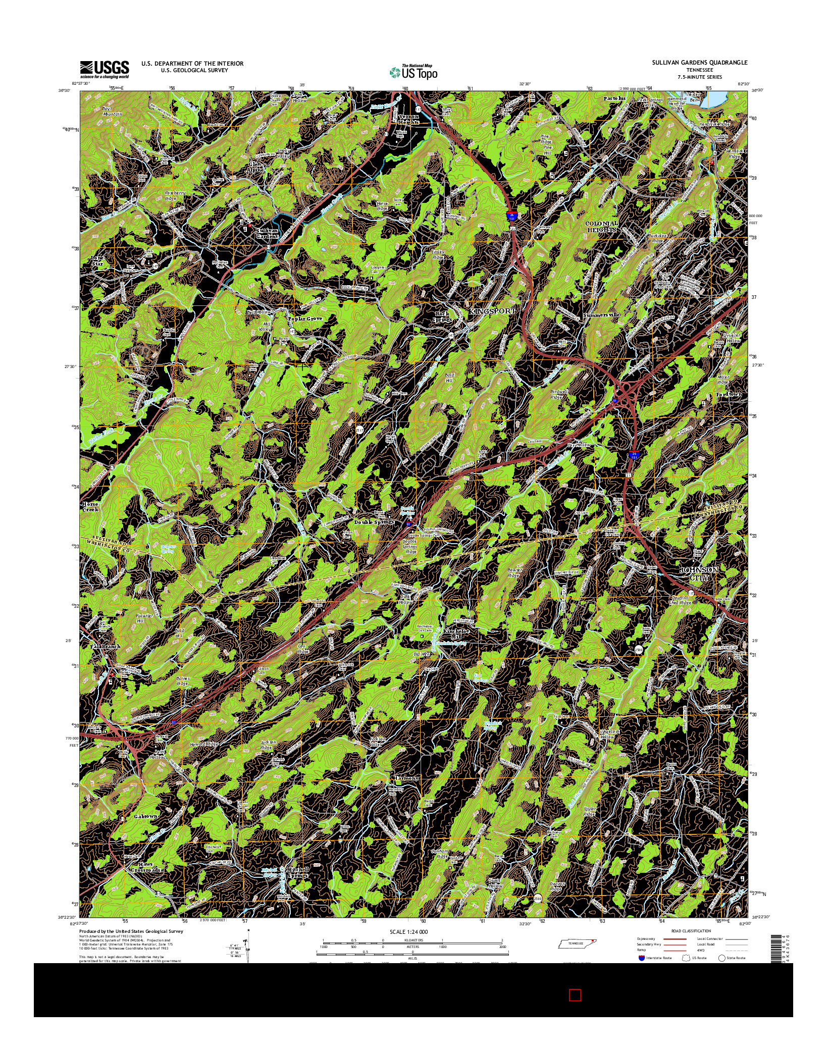 USGS US TOPO 7.5-MINUTE MAP FOR SULLIVAN GARDENS, TN 2016