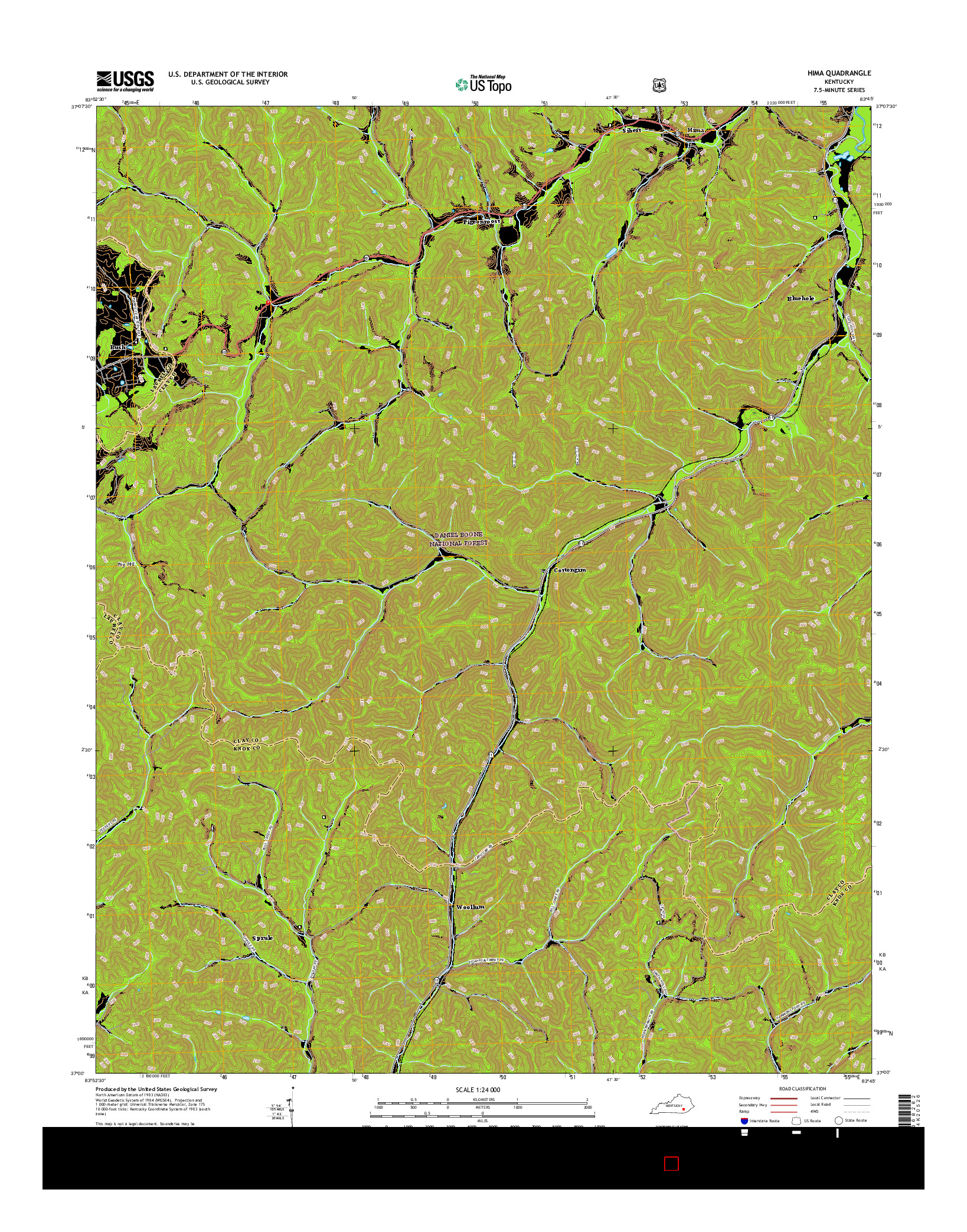 USGS US TOPO 7.5-MINUTE MAP FOR HIMA, KY 2016