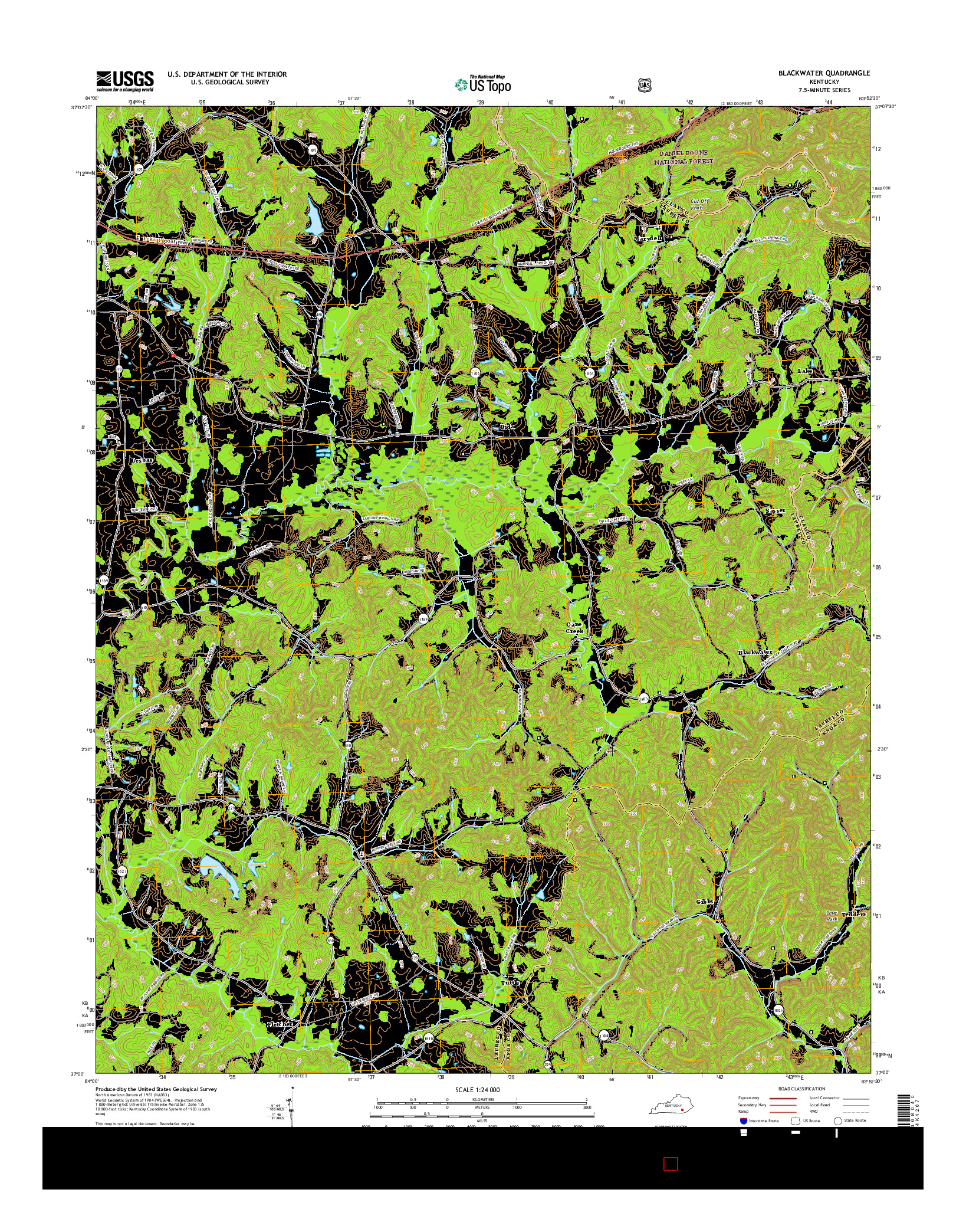 USGS US TOPO 7.5-MINUTE MAP FOR BLACKWATER, KY 2016