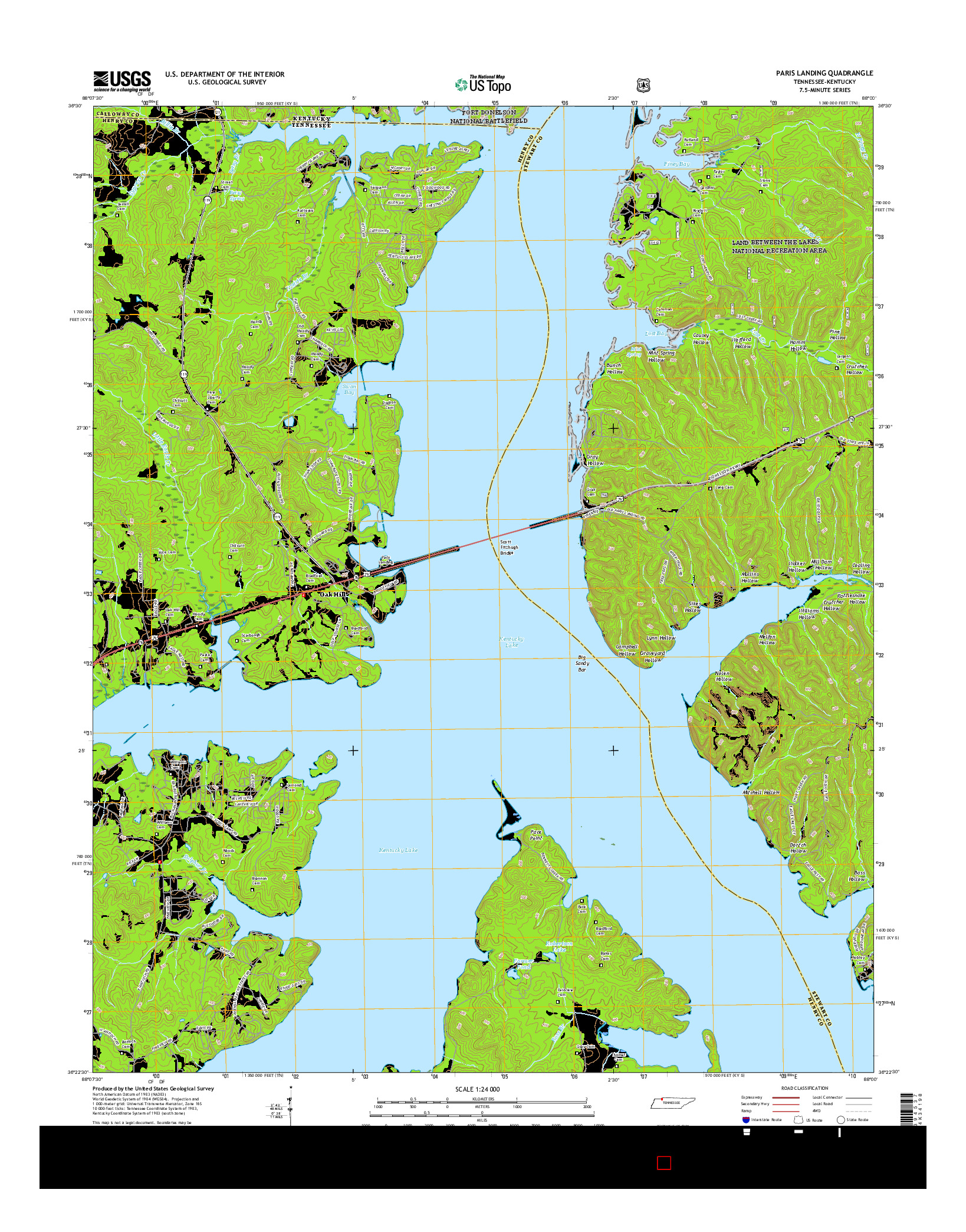USGS US TOPO 7.5-MINUTE MAP FOR PARIS LANDING, TN-KY 2016