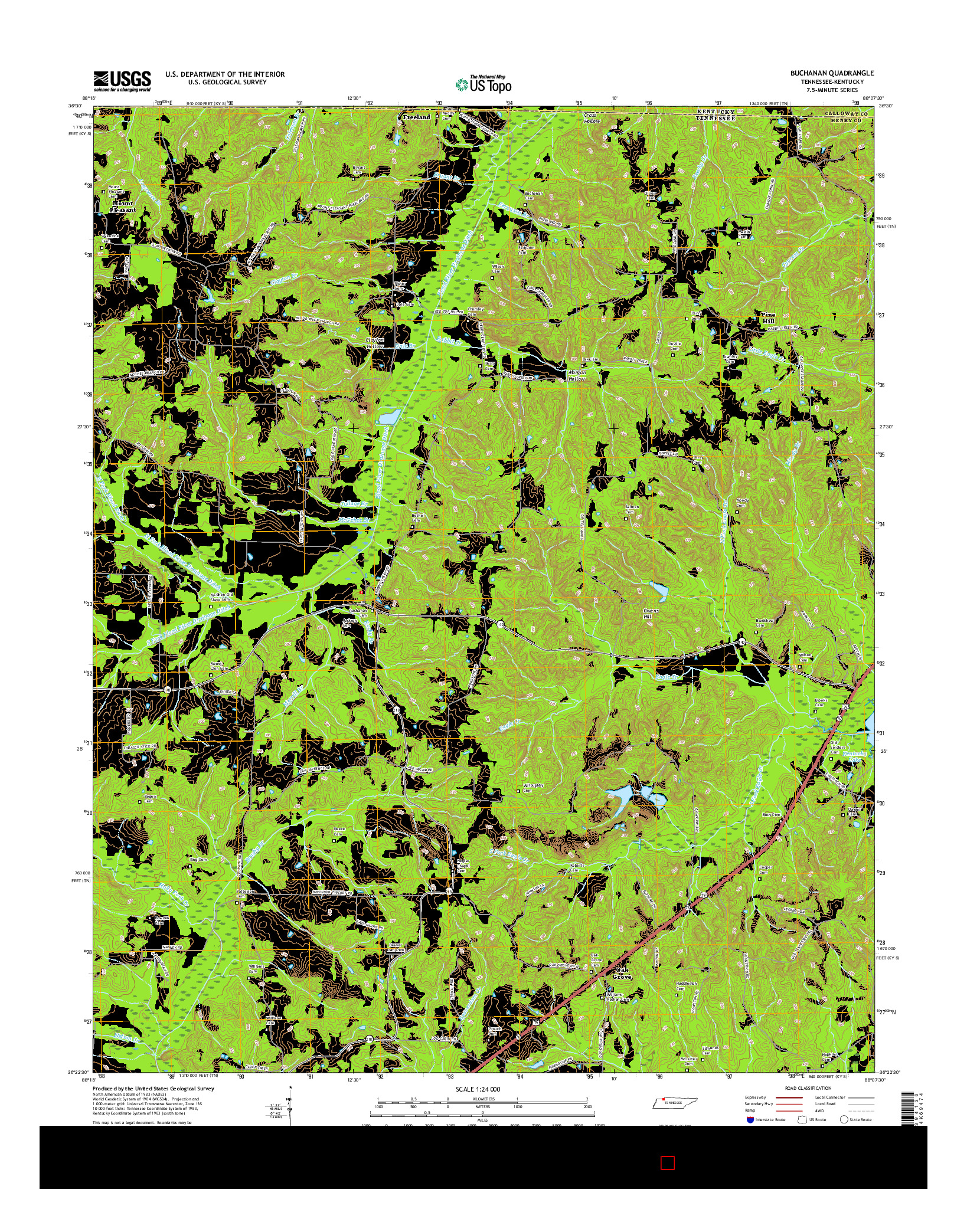 USGS US TOPO 7.5-MINUTE MAP FOR BUCHANAN, TN-KY 2016