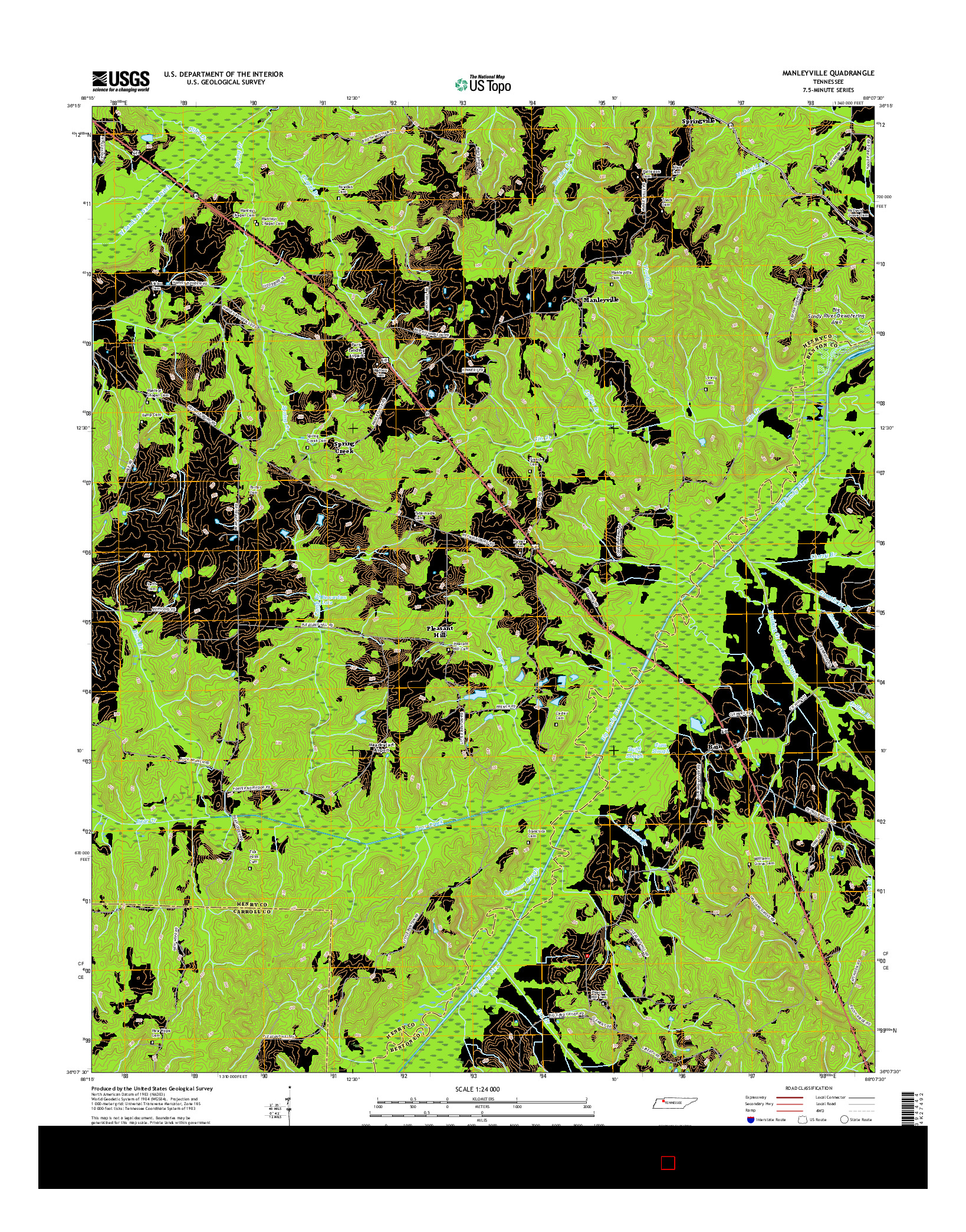 USGS US TOPO 7.5-MINUTE MAP FOR MANLEYVILLE, TN 2016