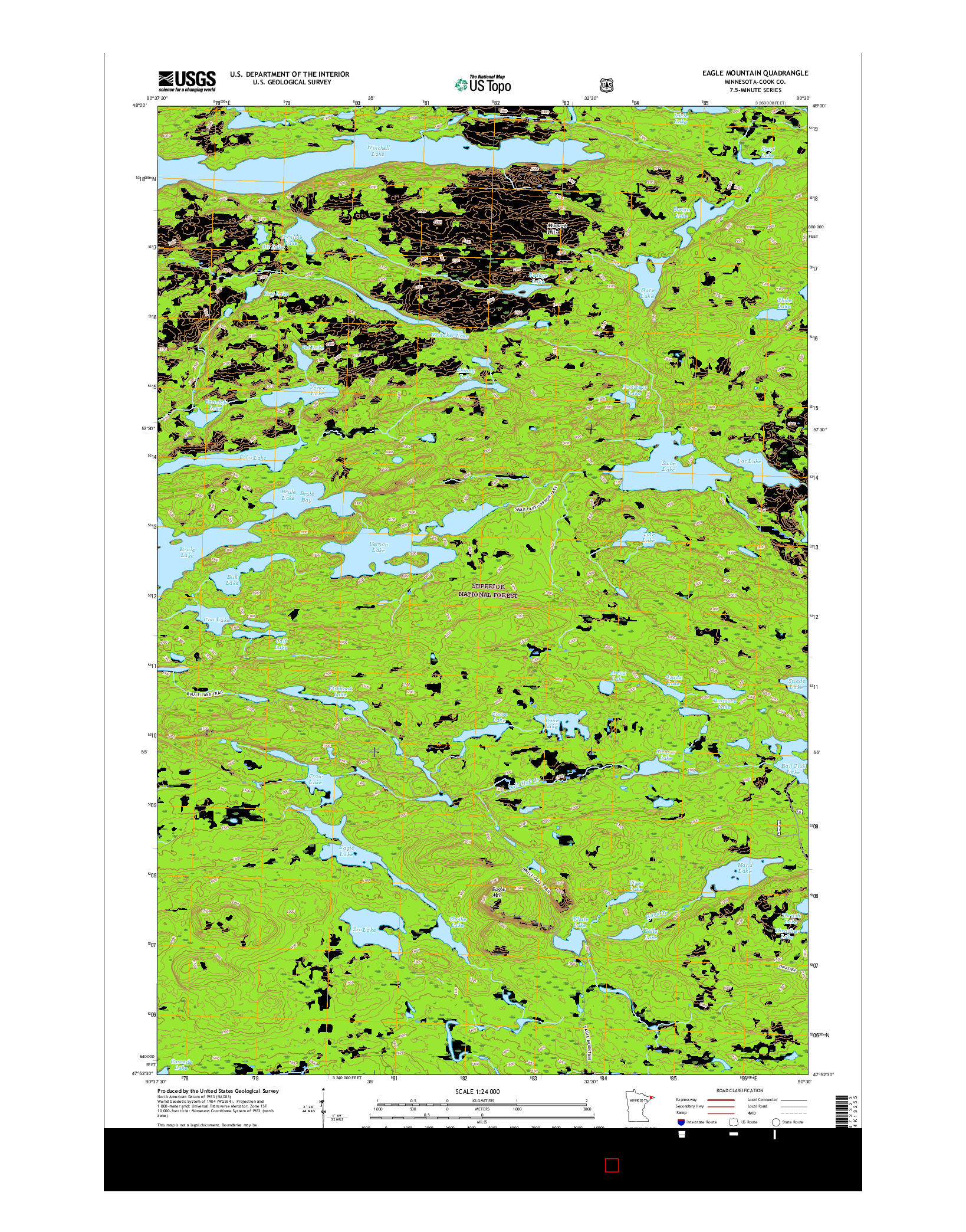 USGS US TOPO 7.5-MINUTE MAP FOR EAGLE MOUNTAIN, MN 2016