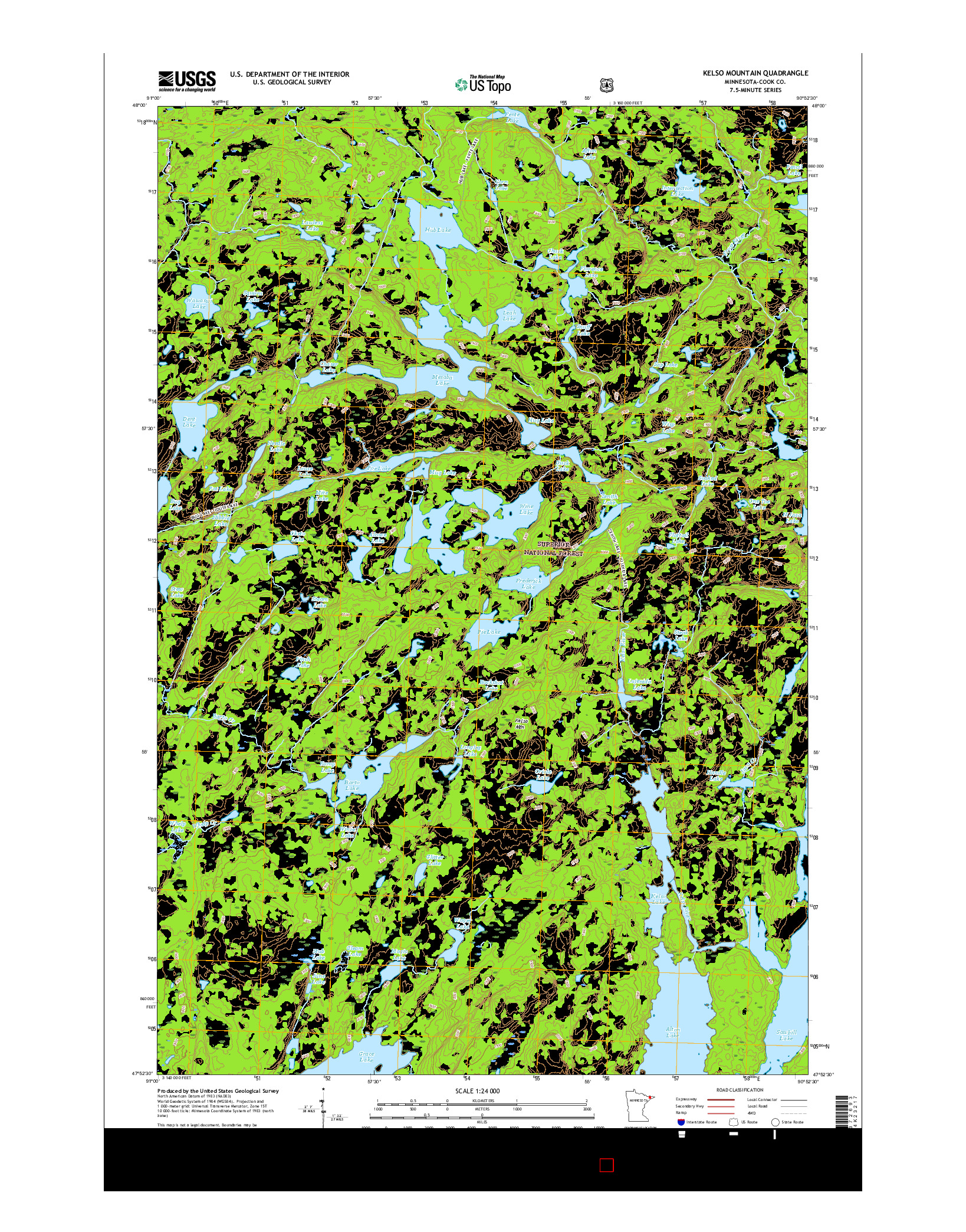 USGS US TOPO 7.5-MINUTE MAP FOR KELSO MOUNTAIN, MN 2016