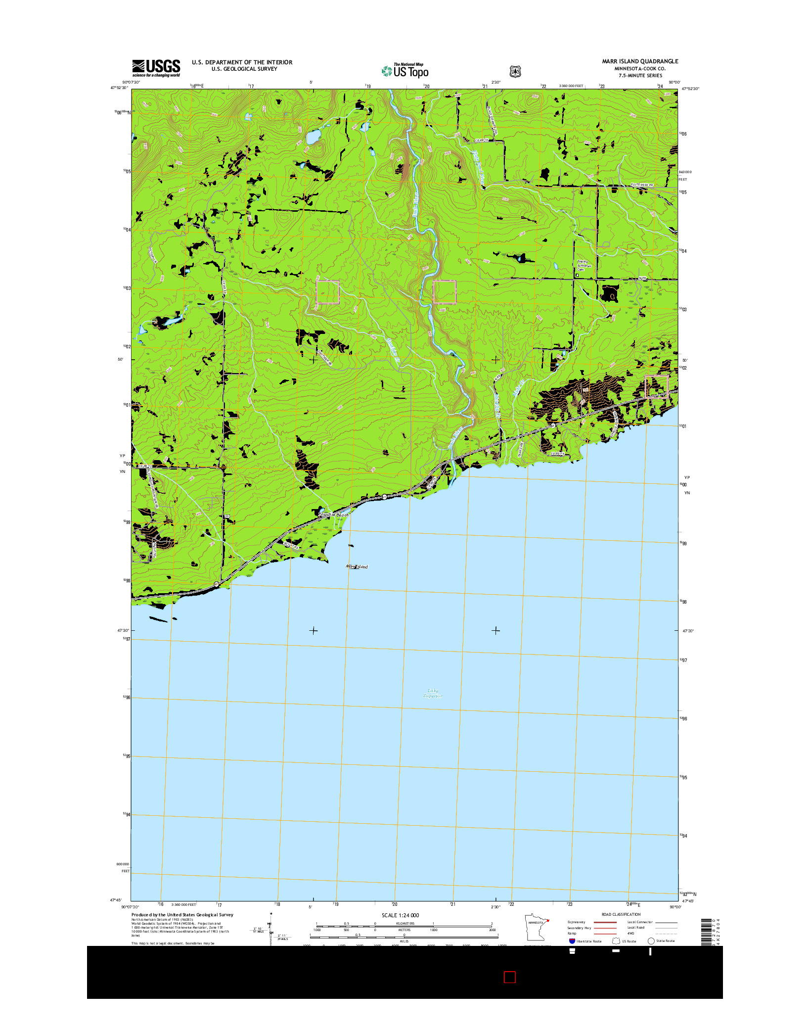 USGS US TOPO 7.5-MINUTE MAP FOR MARR ISLAND, MN 2016